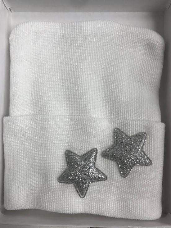 Gifted Baby NY Glitter Stars Newborn Hospital Hat for Photography - Soft & Adorable Baby Shower Gift for Girls & Boys