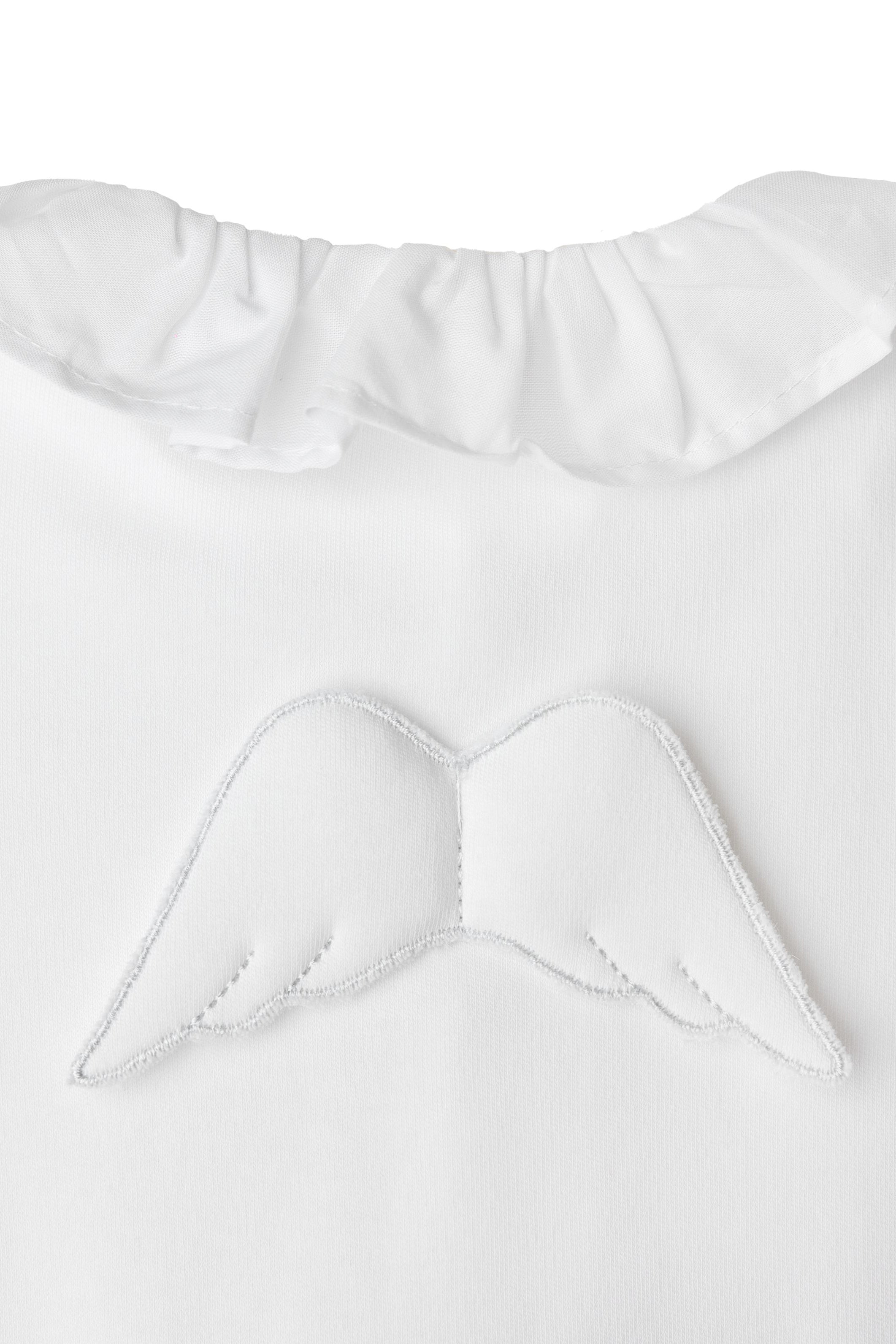 Cotton Angel Wing Ruffle Collar Baby Sleepsuit - Soft & Comfortable Newborn Pajamas for Girls & Boys - Perfect for Bedtime, Photography & Special Occasions