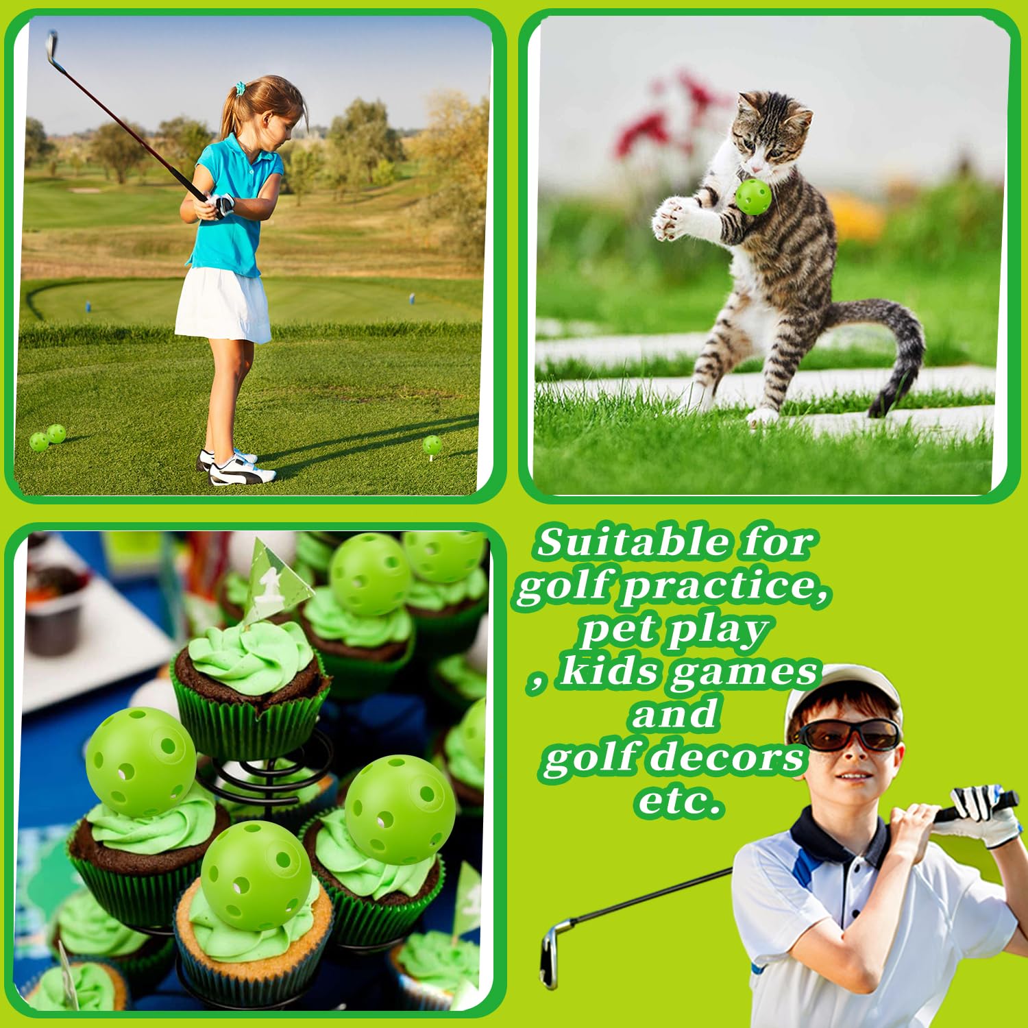 KOFULL 24 Pack Plastic Golf Practice Balls - 42mm Limited Flight Training Golf Balls for Indoor/Outdoor Swing Practice, Backyard & Driving Range - Perfect for Beginners & Home Golf Training