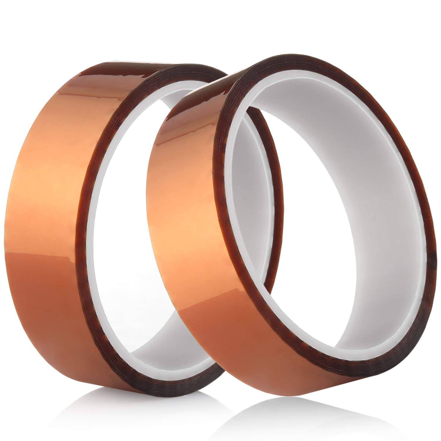 High Temperature Resistant Polyimide Kapton Tape with Silicone Adhesive - 2 Rolls x 1 Inch for Masking, Soldering & Electrical Insulation - Perfect for Electronics Repair, 3D Printing & HVAC Applications