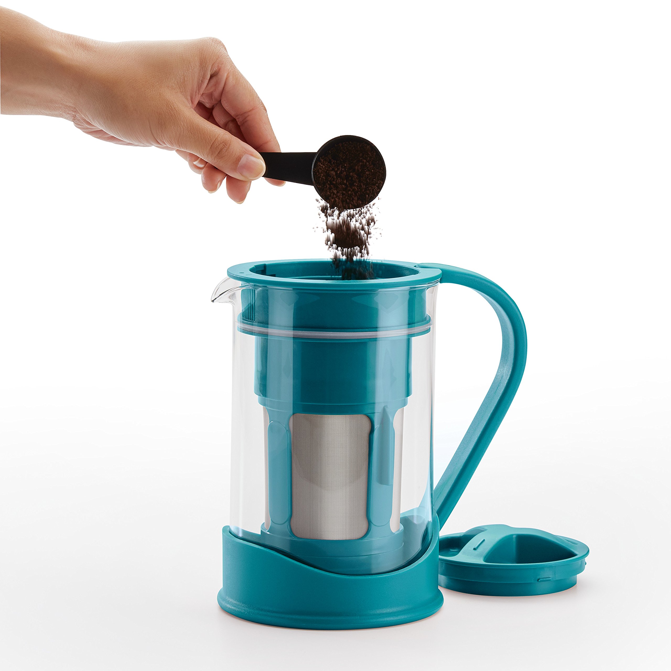 BonJour Cold Brew Coffee Maker with Glass Carafe - Iced Coffee Maker for Smooth & Rich Flavor - Perfect for Home, Office & Outdoor Use