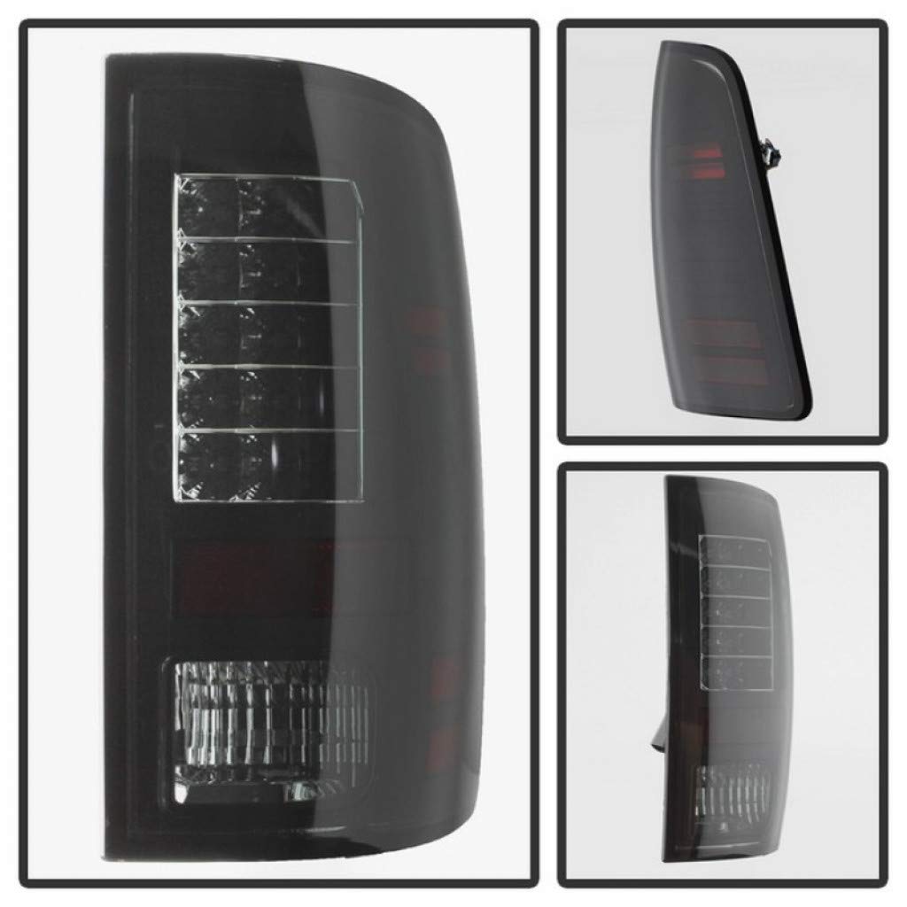 Spyder LED Black Smoke Tail Lights for Dodge Ram 1500/2500/3500 (2009-2010) - Pair (Part# 5078124) | Enhanced Visibility & Style for Night Driving & Off-Road Adventures