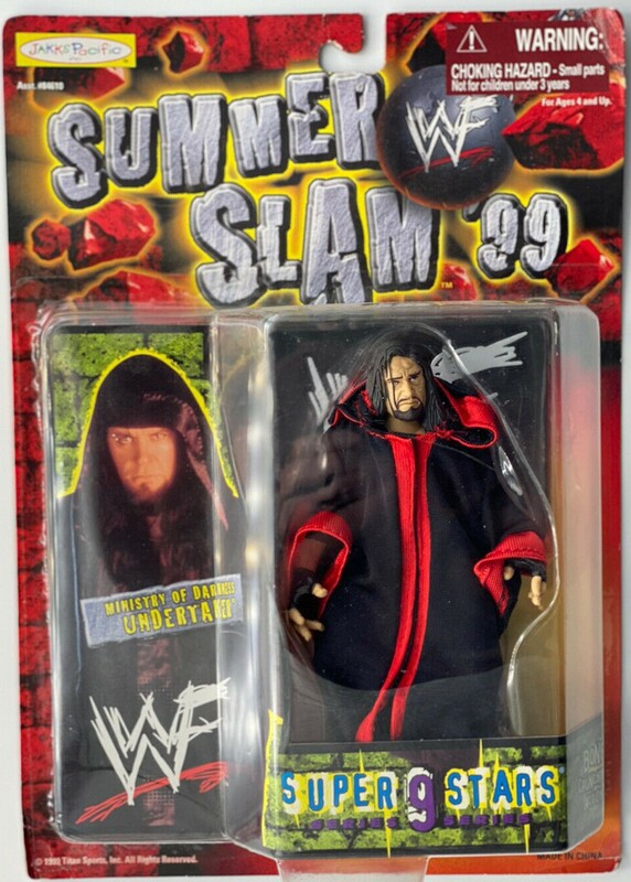 Vintage 1999 WWF Jakks Pacific Superstars Series 9 Ministry of Darkness Undertaker Action Figure - Collectible Wrestling Toy for WWE Fans & Nostalgic Memorabilia Display
