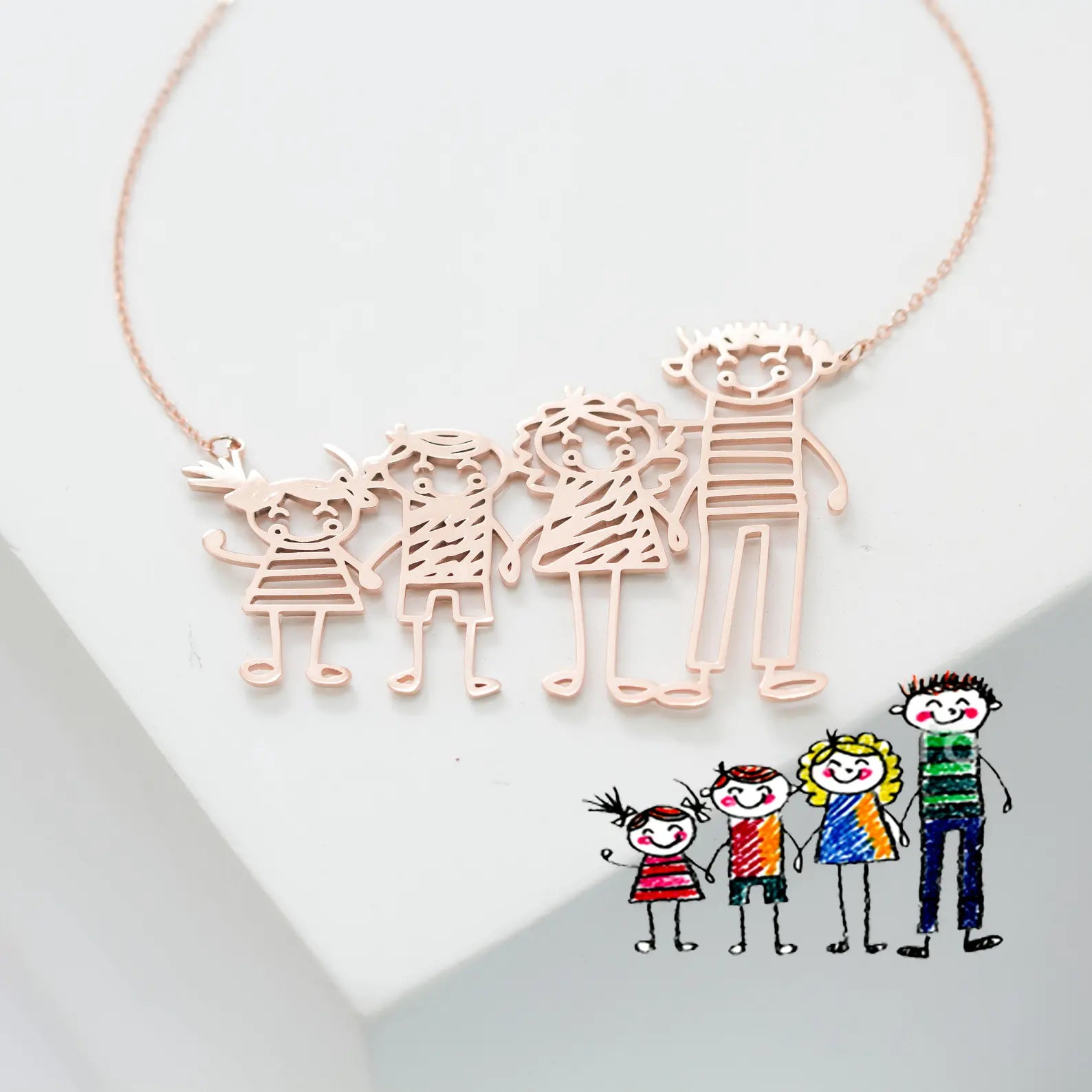 Personalized Hand-Painted Kids Name Necklace - Custom Children's Art Jewelry Gift for Birthdays & Special Occasions | XL893