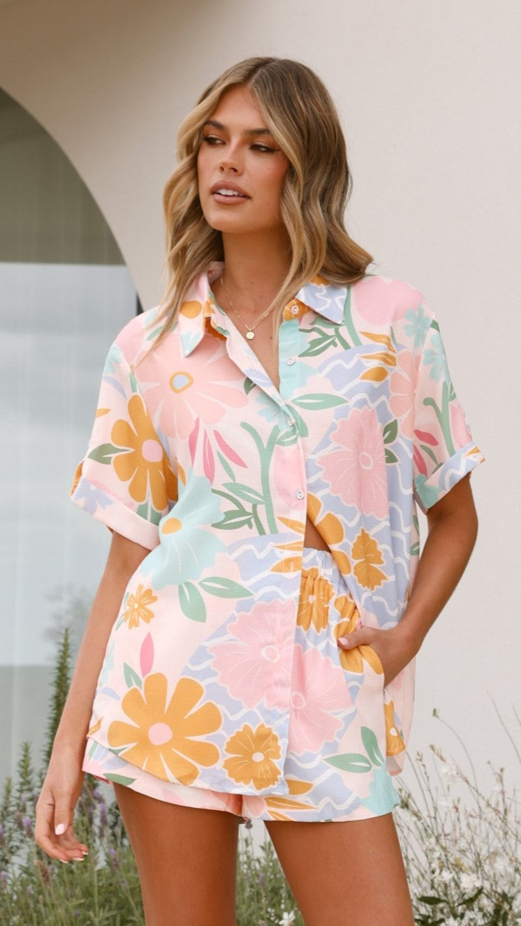 Bonnie Button Up Shirt for Women - Soft Blush Petal Blouse | Casual & Office Wear | Perfect for Work, Dates & Everyday Outfits
