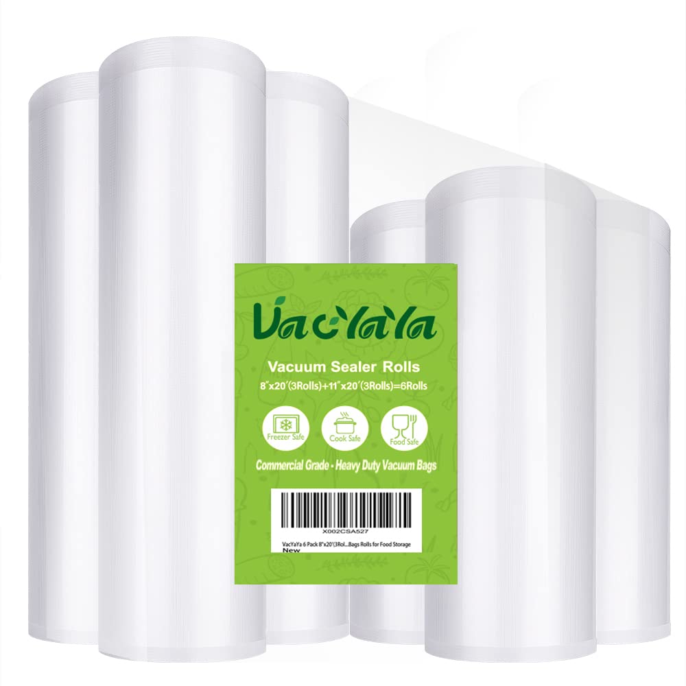 VacYaYa 6 Pack Vacuum Sealer Bags Rolls - 8