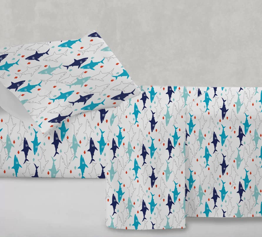 Premium Twin Sheet Set for Kids - Soft & Breathable Fitted Sheet, Flat Sheet & Pillowcase - Deep Blue Bedding - Perfect for Children's Rooms, Sleepovers & Dorm Essentials
