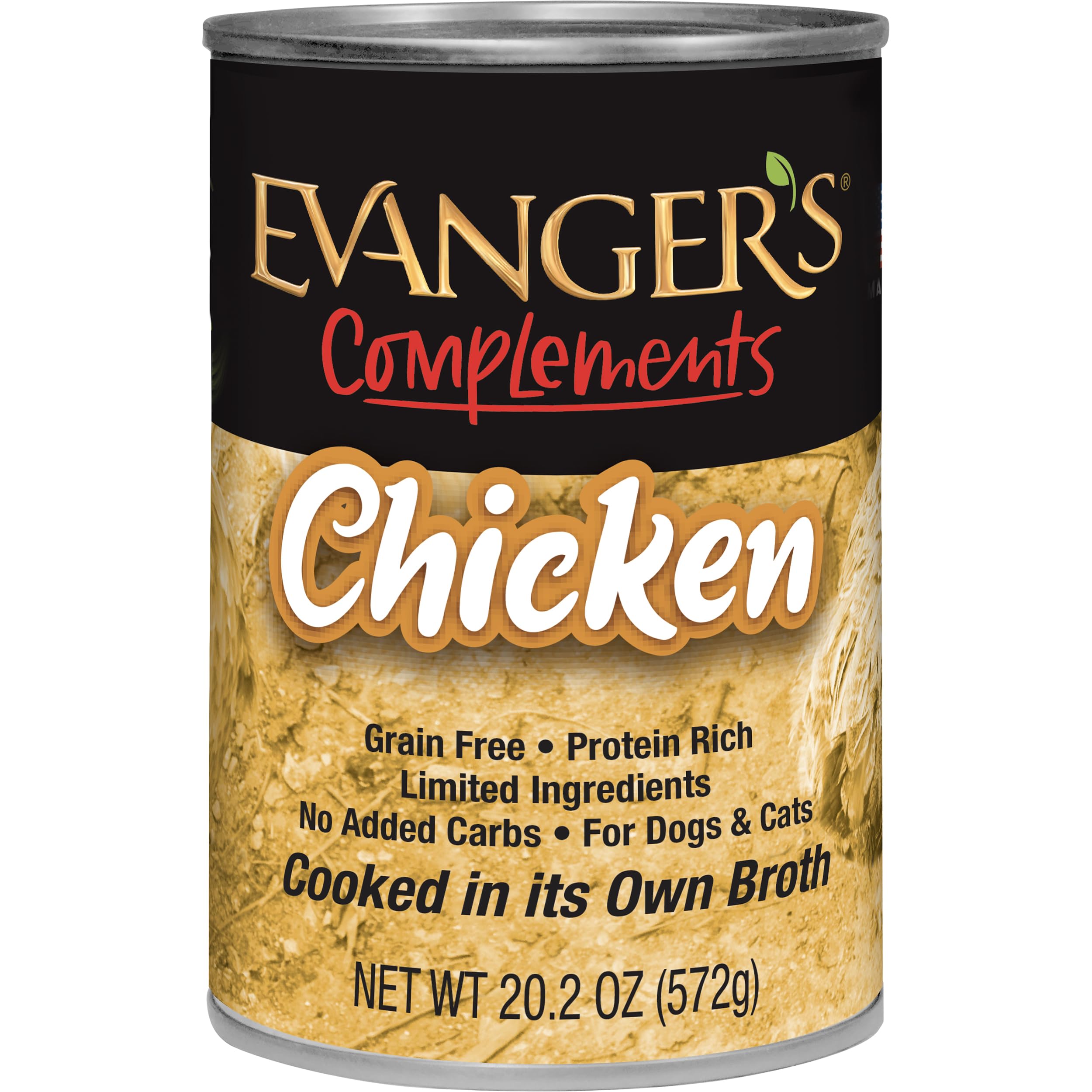 Evanger's Grain-Free Chicken Dog & Cat Food - High Protein, Natural Ingredients for Healthy Pets - Perfect for Mealtime & Training Treats