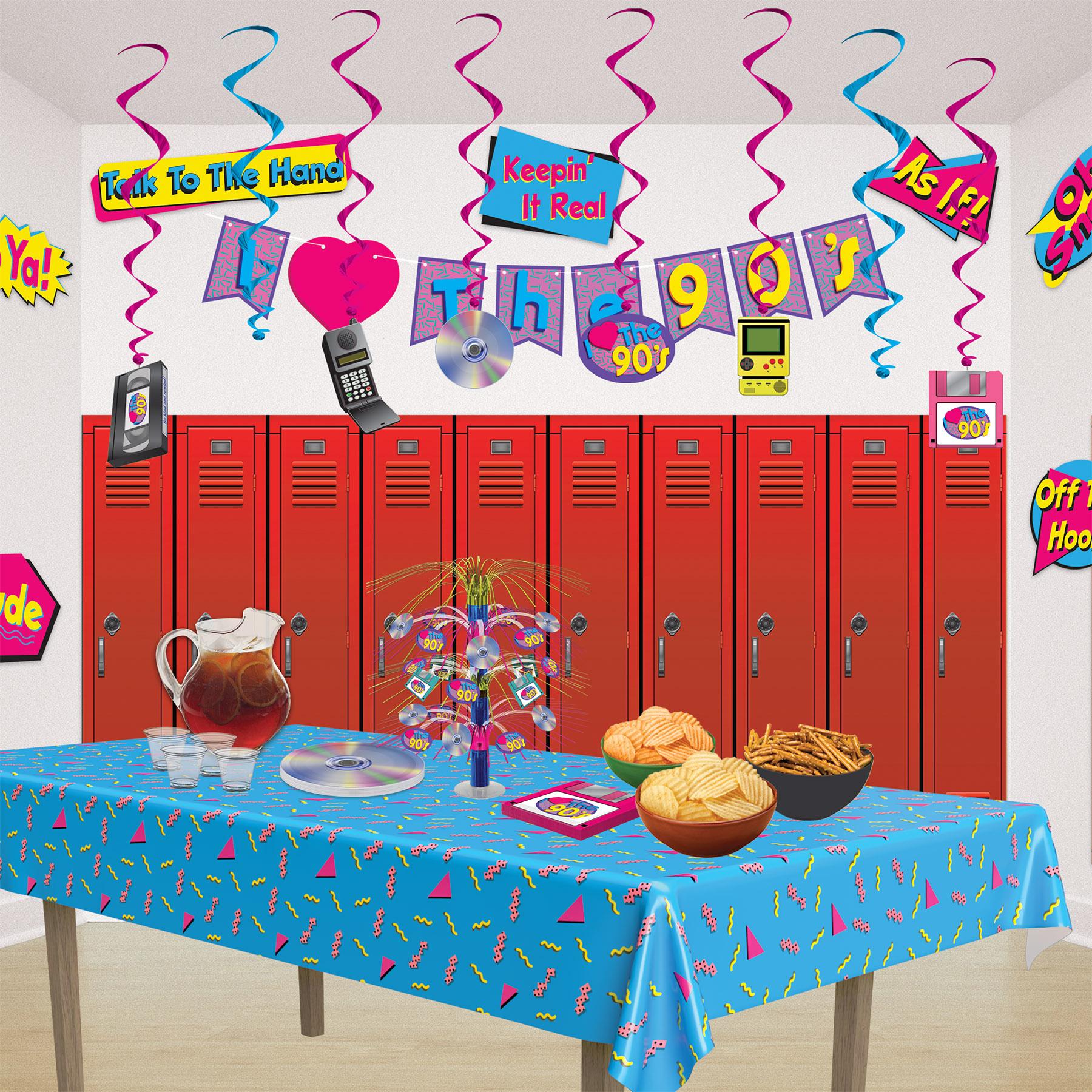 90s Themed Party Table Covers - 12 Pack Retro Disposable Tablecloths for Birthday, Graduation & 80s 90s Nostalgia Parties - Perfect for Decorations & Photo Backdrops