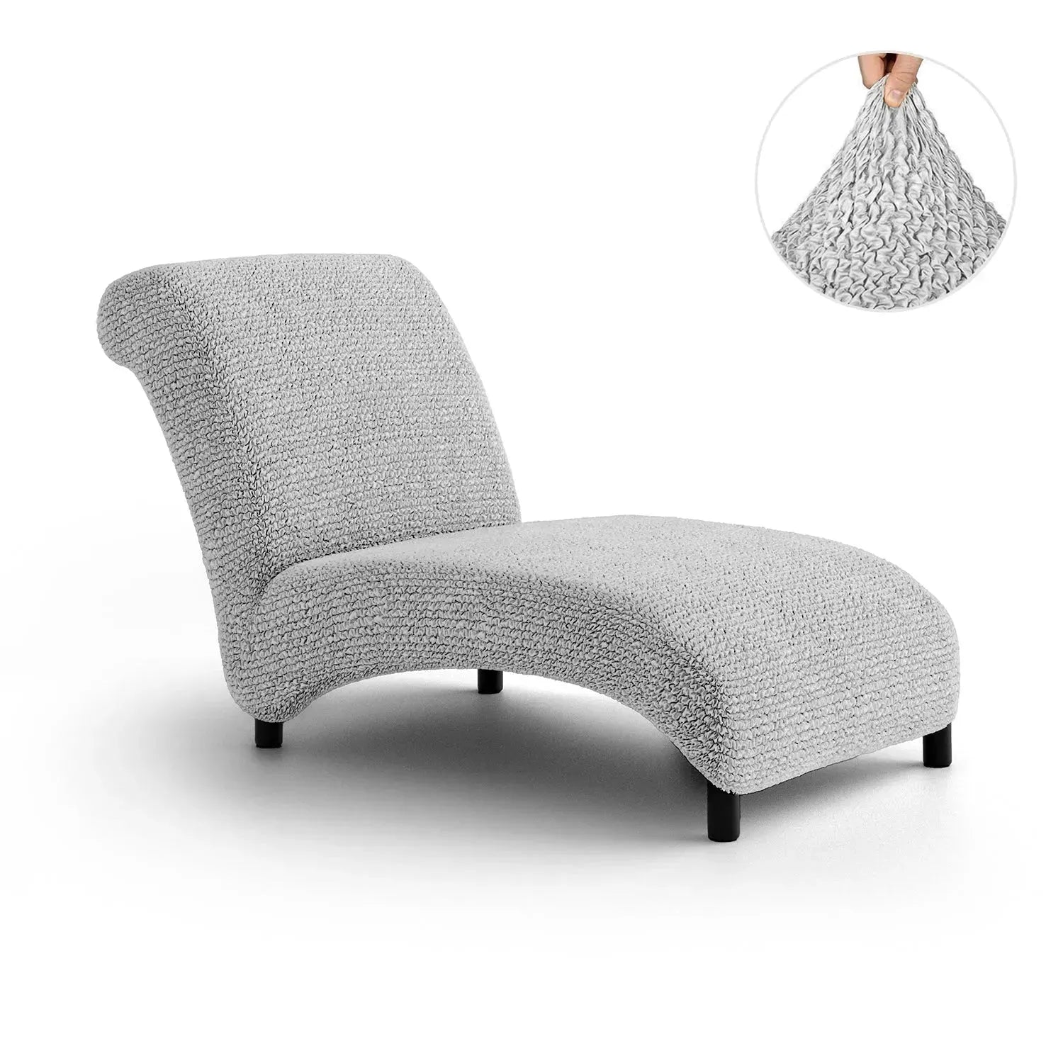 Armless Chaise Lounge Slipcover - Soft Microfiber Stretch Cover with Non-Slip Backing - Perfect for Living Room, Bedroom or Nursery Furniture Protection