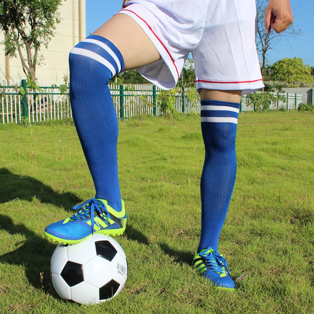 FOMANN 4 Pack Kids Soccer Socks for Boys & Girls - Breathable Sports Socks for Teens & Children - Perfect for Soccer Games, Training & School PE Activities