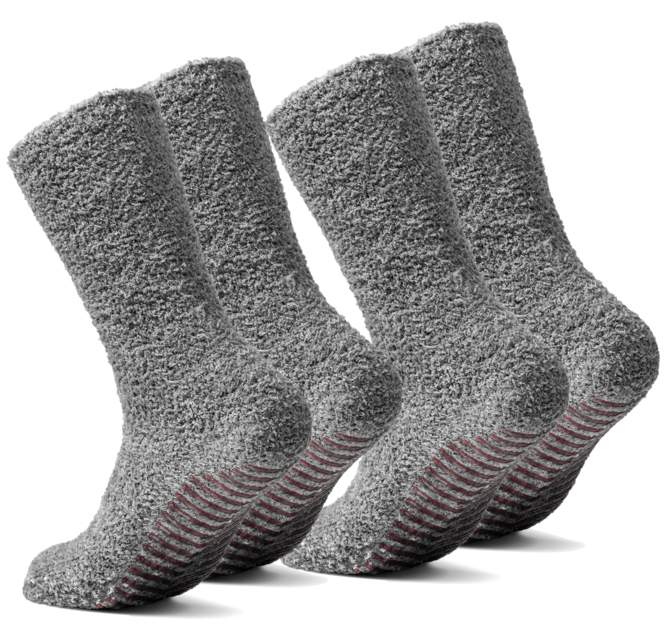 Gripjoy Non-Slip Fuzzy Socks with Grips for Women & Men - Cozy Slip-Resistant Slipper Socks for Home, Hospital & Winter Wear - Anti-Skid Gripper Socks for Indoor/Outdoor Use