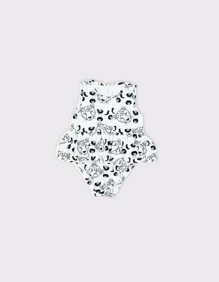 Baby Cotton Tiger Print Ruffled Romper - Soft & Comfortable Outfit for Newborns & Infants - Perfect for Playtime, Photos & Special Occasions