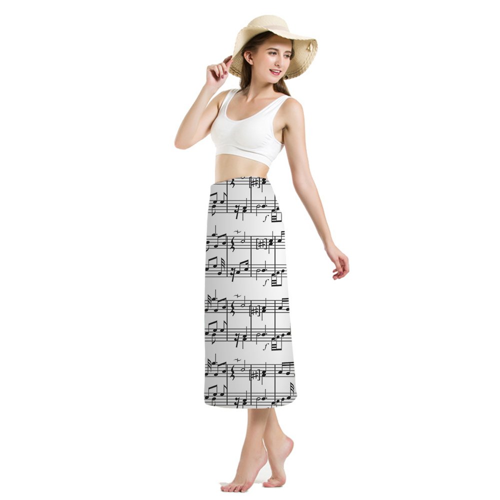 Soft Musical Notes Bath Towel Set - 32x64 Inch Black & White Bath Sheets for Adults - Perfect for Music Lovers, Spas, and Luxury Bathrooms