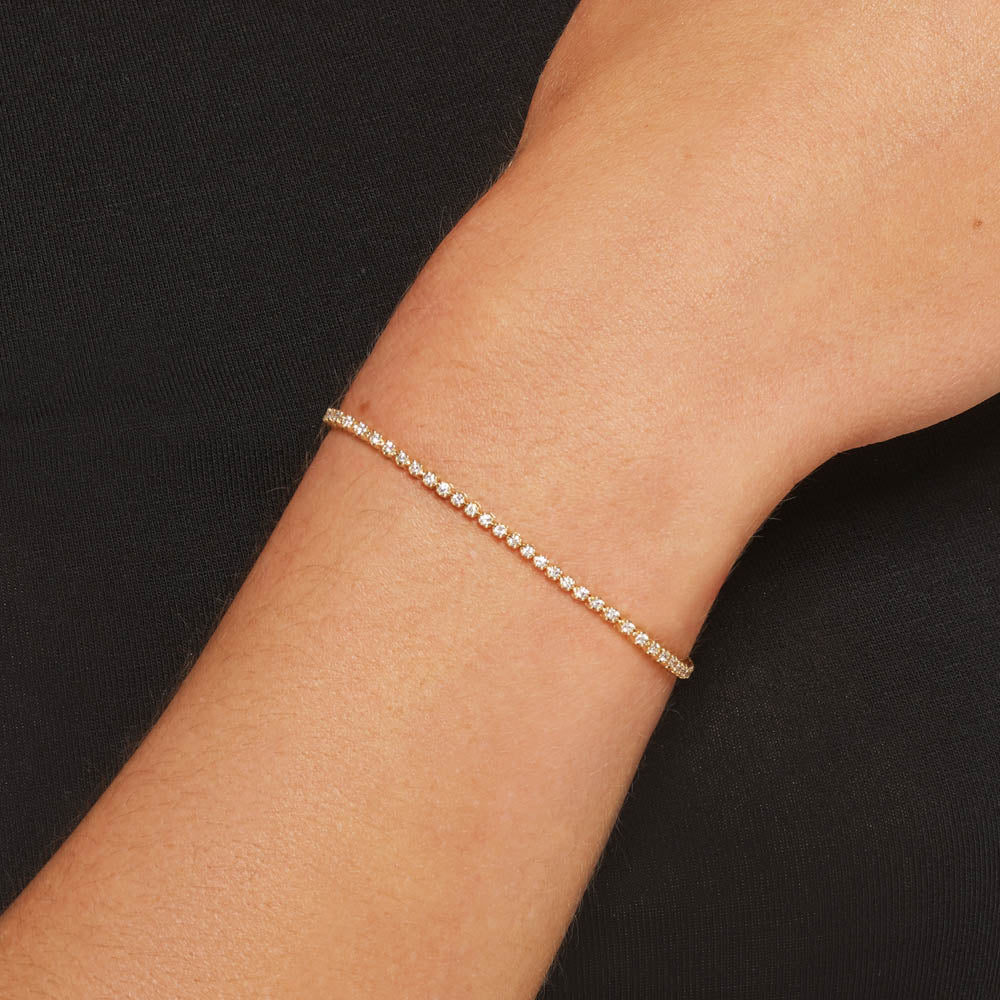 10k Gold Lab Grown Diamond Tennis Bracelet for Women - Elegant Jewelry Gift for Weddings, Anniversaries & Special Occasions