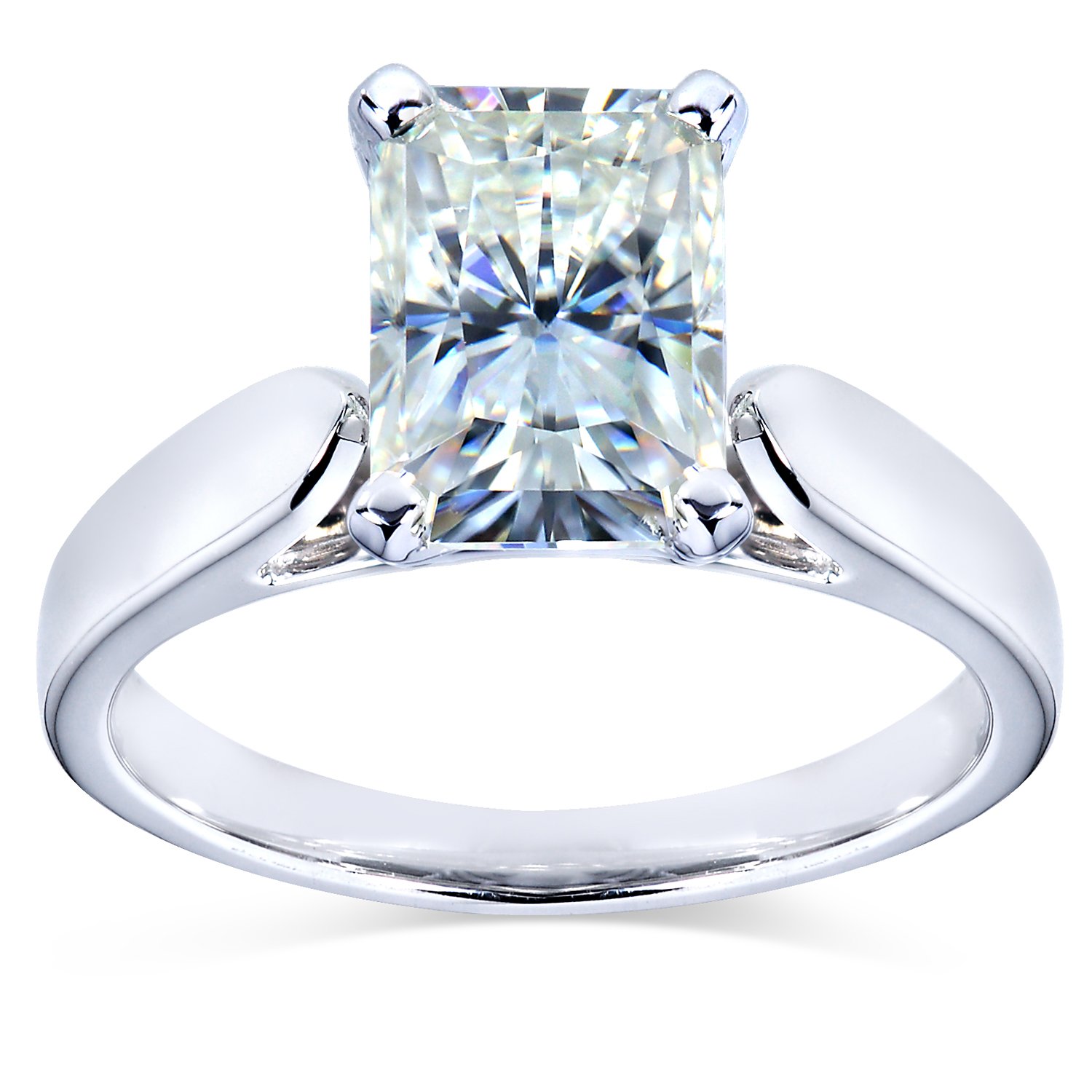 1 4/5 CTW Radiant-Cut Moissanite Solitaire Engagement Ring in 14K White Gold - Perfect for Proposals, Weddings & Anniversary Gifts