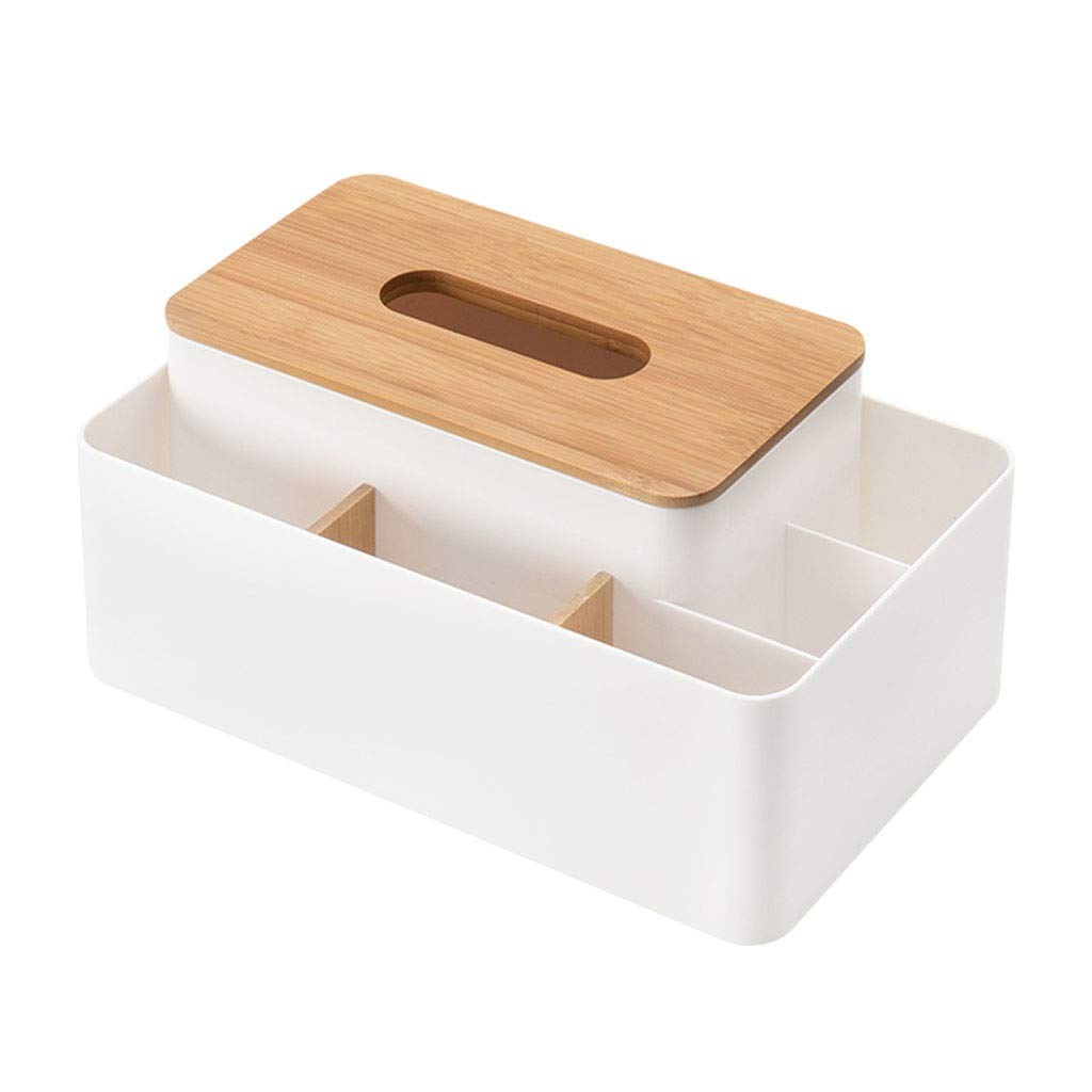 Multifunctional Desktop Tissue Box Holder - Creative Pumping Tissue Dispenser with Remote Control Storage | Simple & Stylish for Bedroom, Living Room, Office (White, 26x15x12cm) | Perfect for Home, Office & Gift Giving