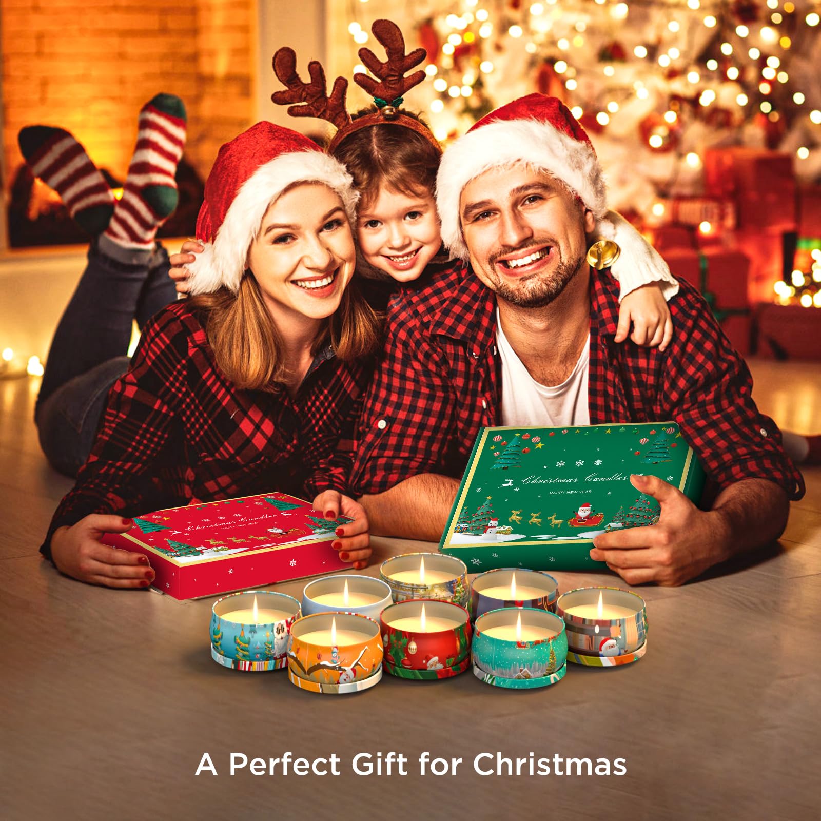 Christmas Scented Candles Gift Set - 12 Aromatherapy Candles for Home, Spa & Yoga