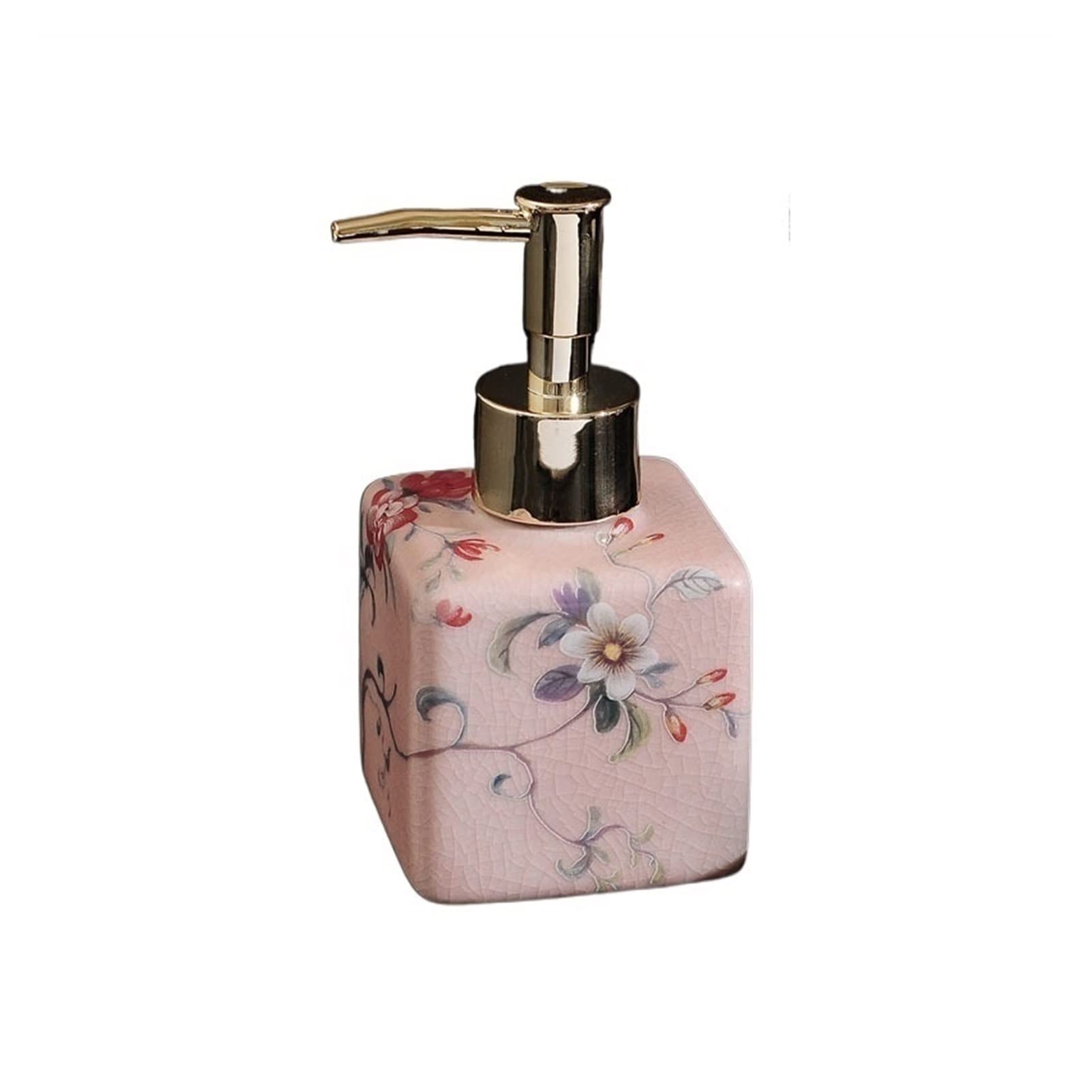 Automatic Ceramic Soap Dispenser with Hand-Painted Floral Design - 200ml Foam Soap Pump for Bathroom & Kitchen Countertop - Elegant Home Decor Accessory (G-7x14cm) | Perfect for Guest Bathrooms, Spa Settings & Farmhouse Style Decor