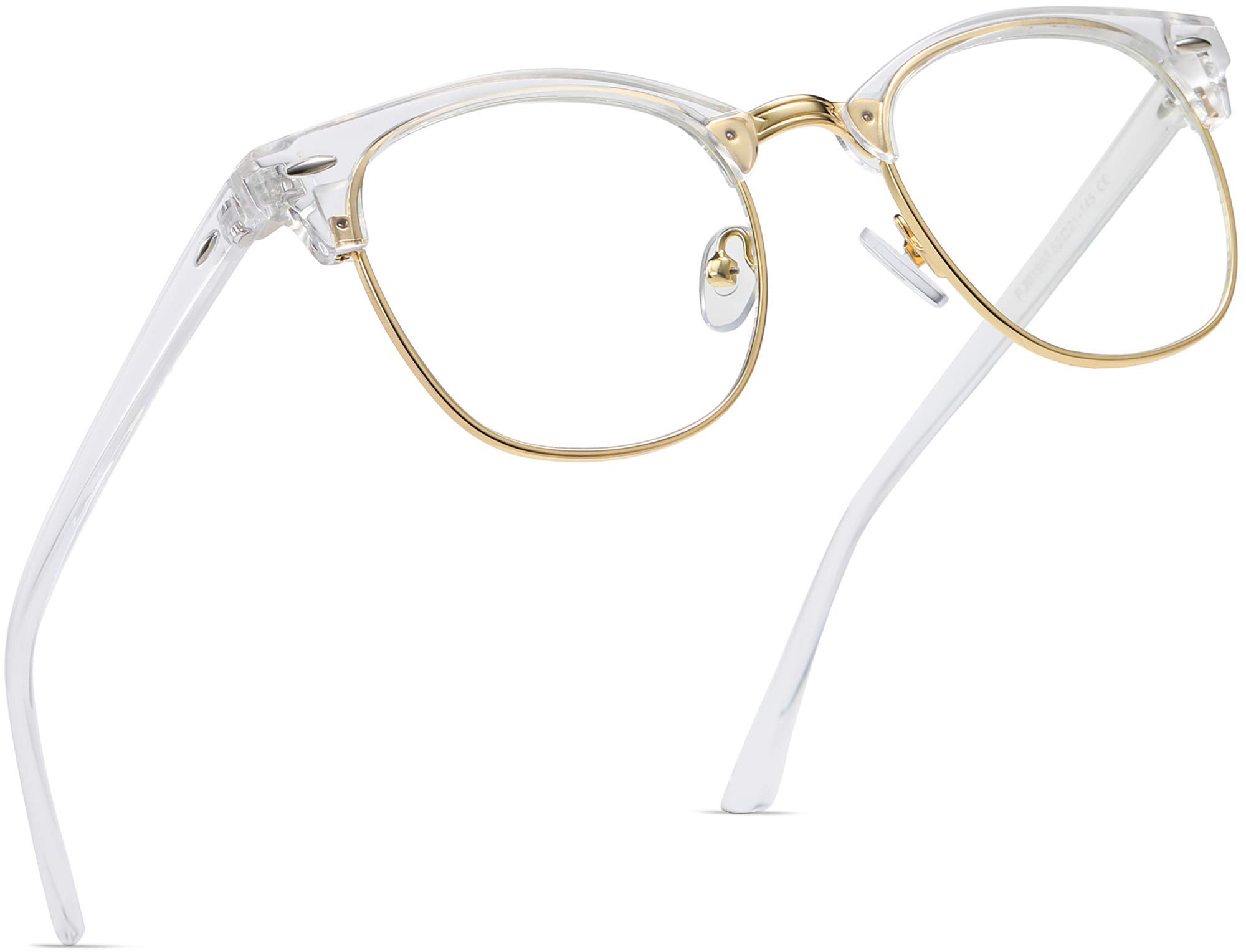 Blue Light Blocking Glasses for Women & Men - Anti Eyestrain Computer Gaming Glasses with UV Protection - Lightweight Semi-Rimless Design for Office, Gaming & Digital Screen Use