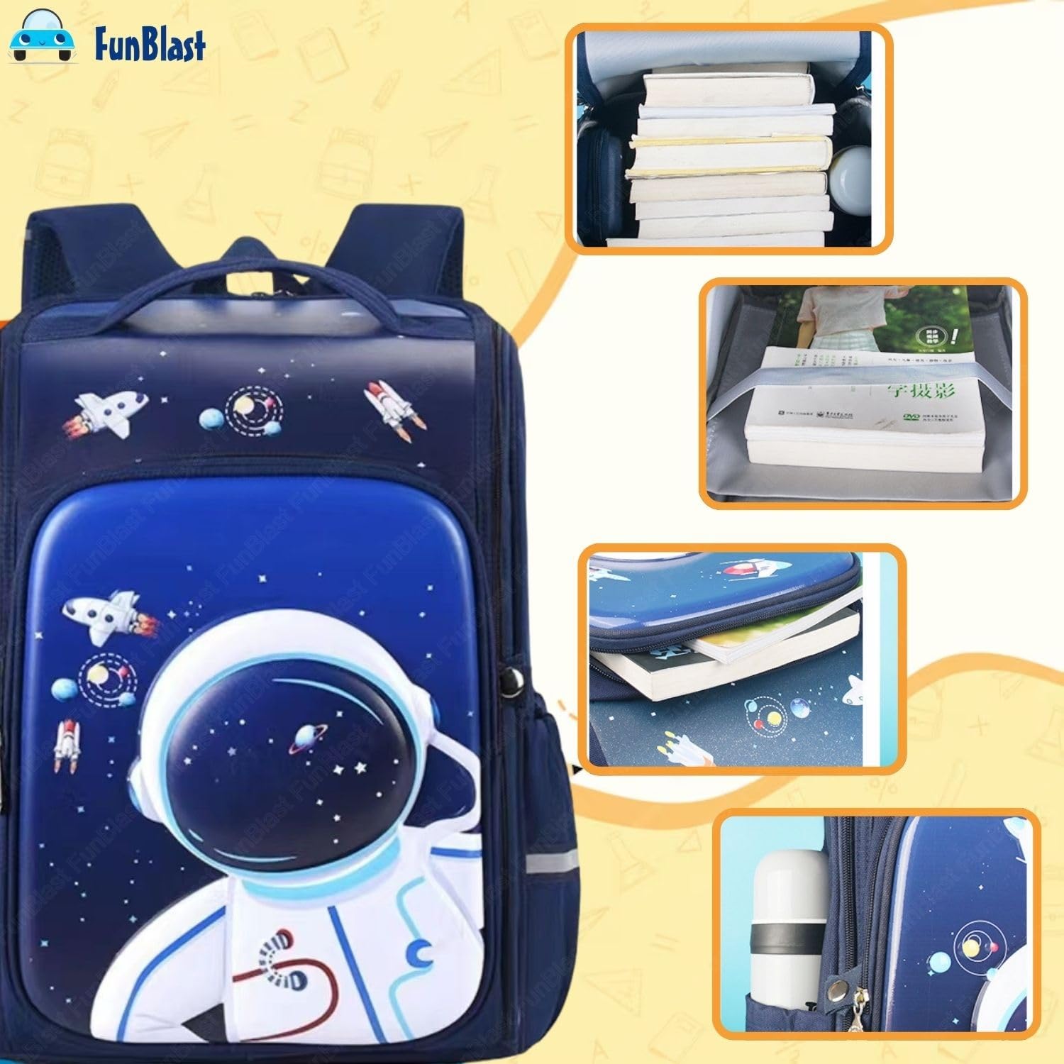 FunBlast Boys School Backpack - Large Capacity 40 X 30 X 18 CM Japanese Style Bookbag for Teens, Space-Saving Design - Perfect for School, Travel & Daily Use