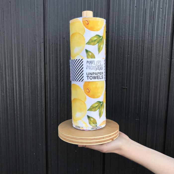 Marley's Monsters 24-Pack Reusable UNpaper Towels with Holder | Eco-Friendly Kitchen Towels for Cleaning, Spills & Sustainable Living