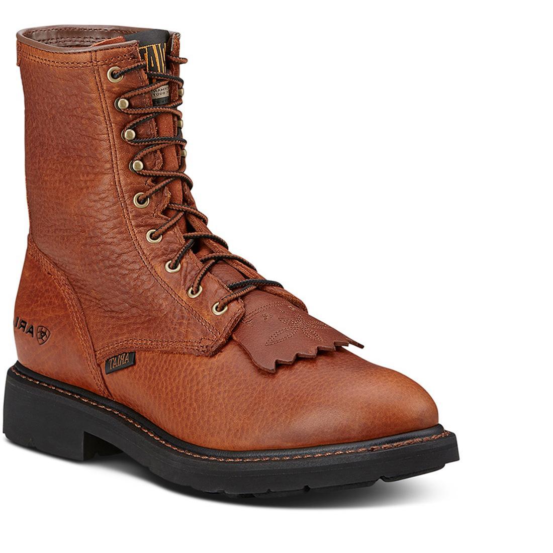 Cascade 8 Inch Soft Toe Work Boots for Men - Waterproof & Comfortable Safety Shoes - Perfect for Construction, Hiking, and Outdoor Work
