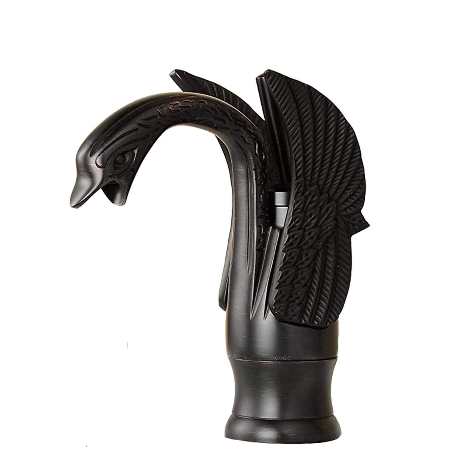 Oil Rubbed Bronze Swan Shape Single Handle Bathroom Faucet - 1 Hole Deck Mount Vanity Sink Tap for Bathroom & Powder Room | ORB Finish | Perfect for Modern & Vintage Decor