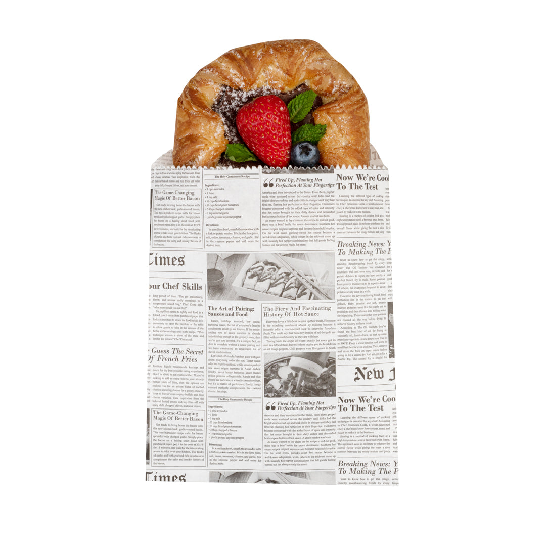 Eco-Friendly Newsprint Paper Bags 7x5 Inches - 100 Count Bulk Pack for Grocery, Retail & Gift Packaging