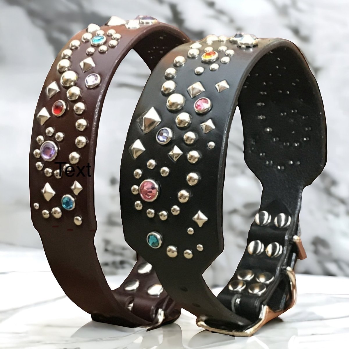 Premium Custom Leather Dog Collar - Stargazer Deluxe Design | Handmade Adjustable Pet Collar for Small Medium Large Dogs | Perfect for Walks, Training & Fashion Accessories