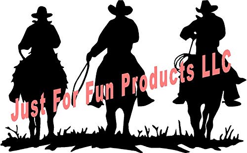 6 x 3.75 Inch Western Cowboy Riding Horse Vinyl Die-Cut Decal Sticker - Black - for Cars, Trucks, Windows, Laptops & More | Perfect for Western Decor, Bumper Stickers & Personalizing Vehicles