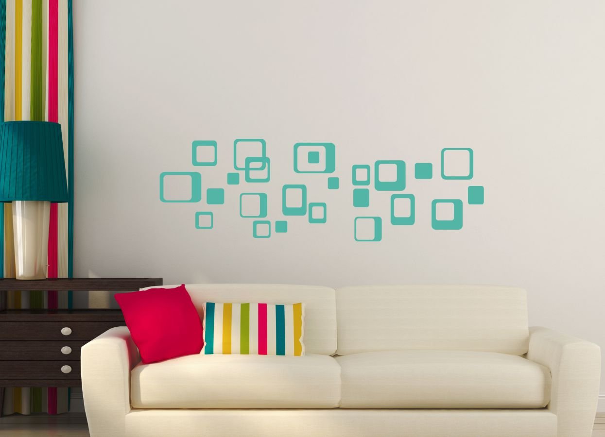 Funky Turquoise Wall Stickers - 20pcs 6