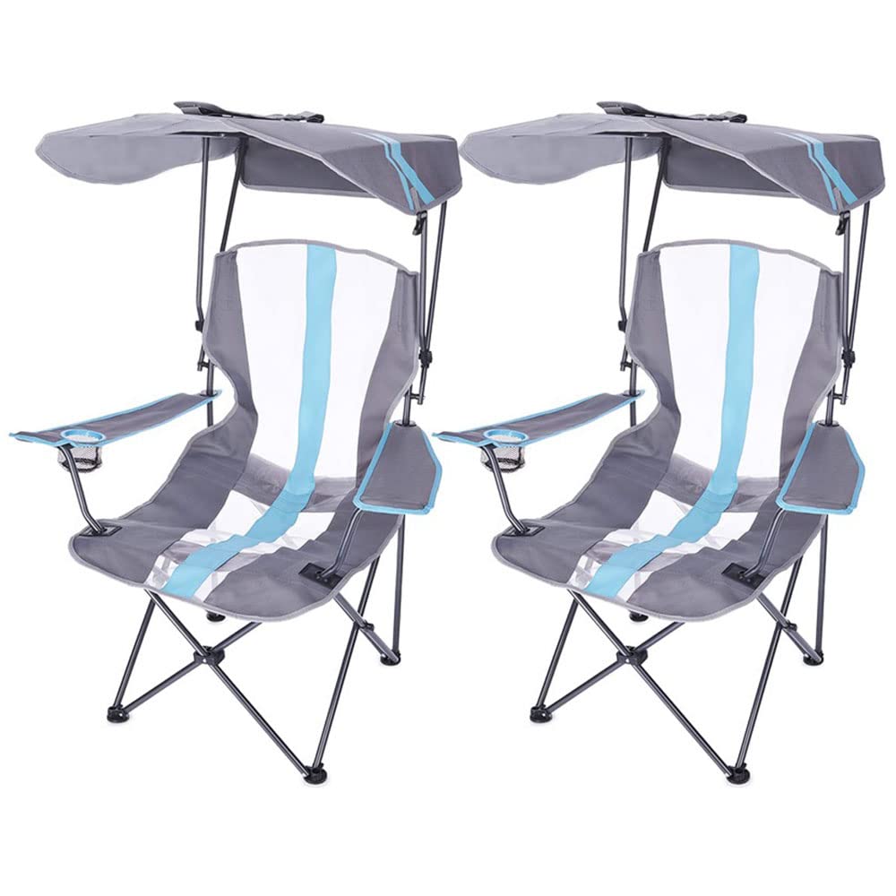 Kelsyus Royal Camping Chair 2-Pack - Light Blue Portable Folding Chairs for Outdoor Camping, Beach, Picnic, and Backyard Relaxation