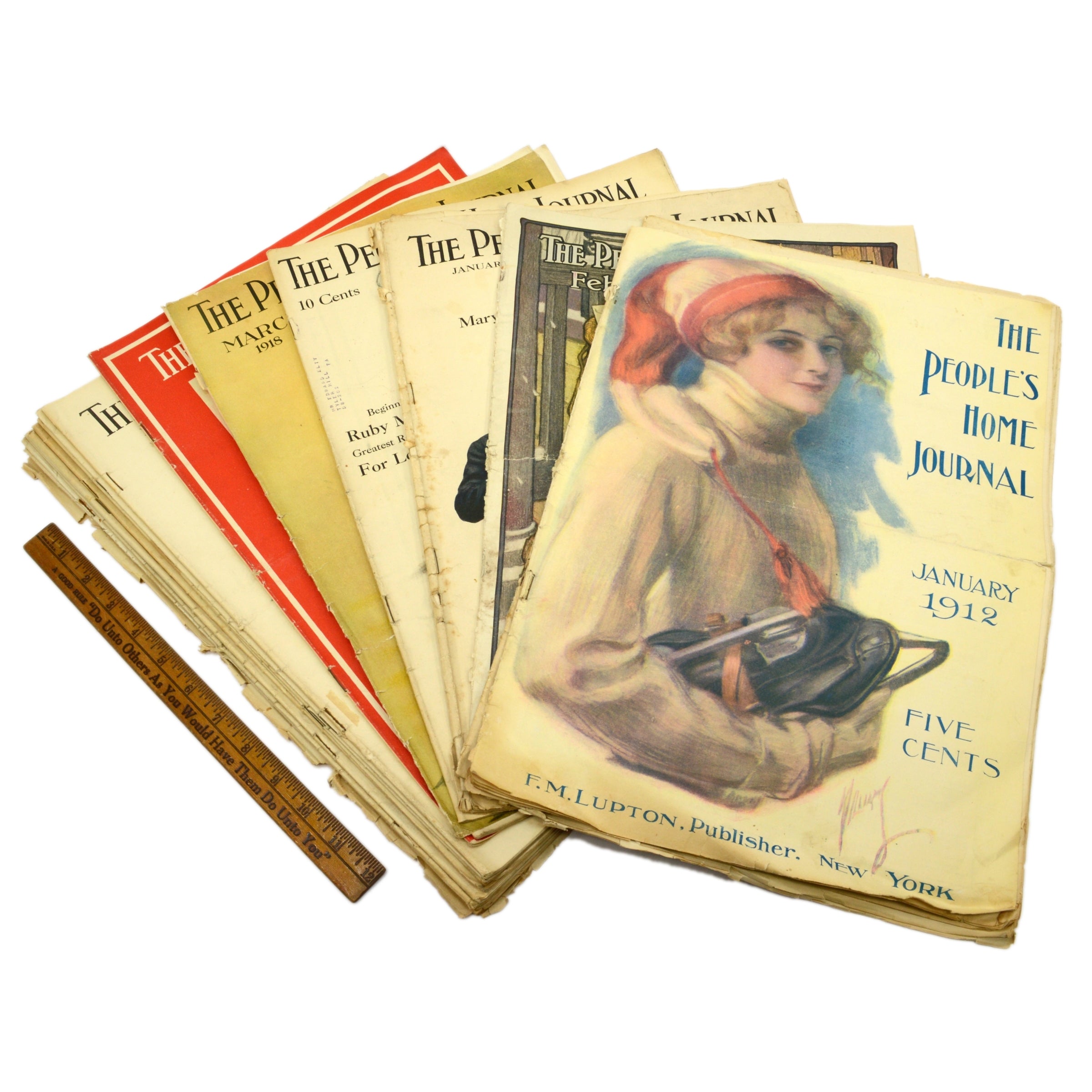 Vintage The People's Home Journal Magazine Collection - 18 Original Issues from 1909 with Antique Ads | Perfect for Historical Research, Home Decor & Vintage Collectors