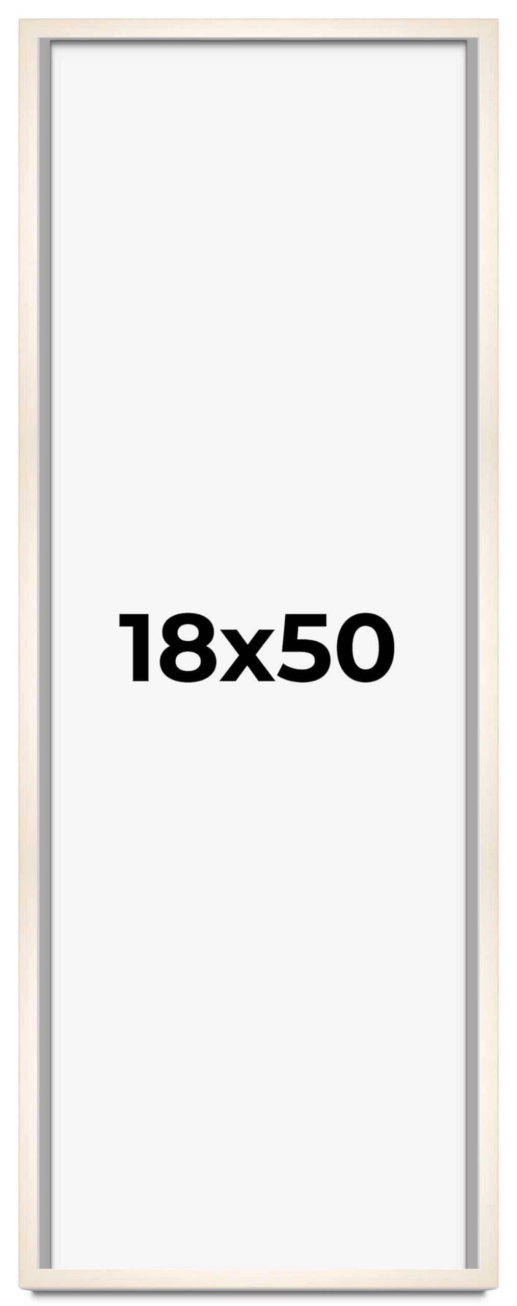 CountryArtHouse 18x50 Whitewashed Solid Wood Picture Frame - 0.8125 Inch Moulding Width with UV Acrylic Plexiglass & Acid-Free Backing - Perfect for Wall Art, Family Photos, and Home Decor Display