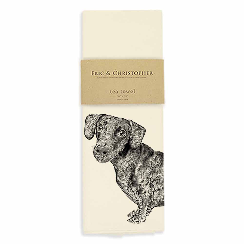 Premium Dachshund Tea Towel - Cute Wiener Dog Kitchen Towel for Drying Dishes - Perfect for Tea Time, Baking & Home Decor
