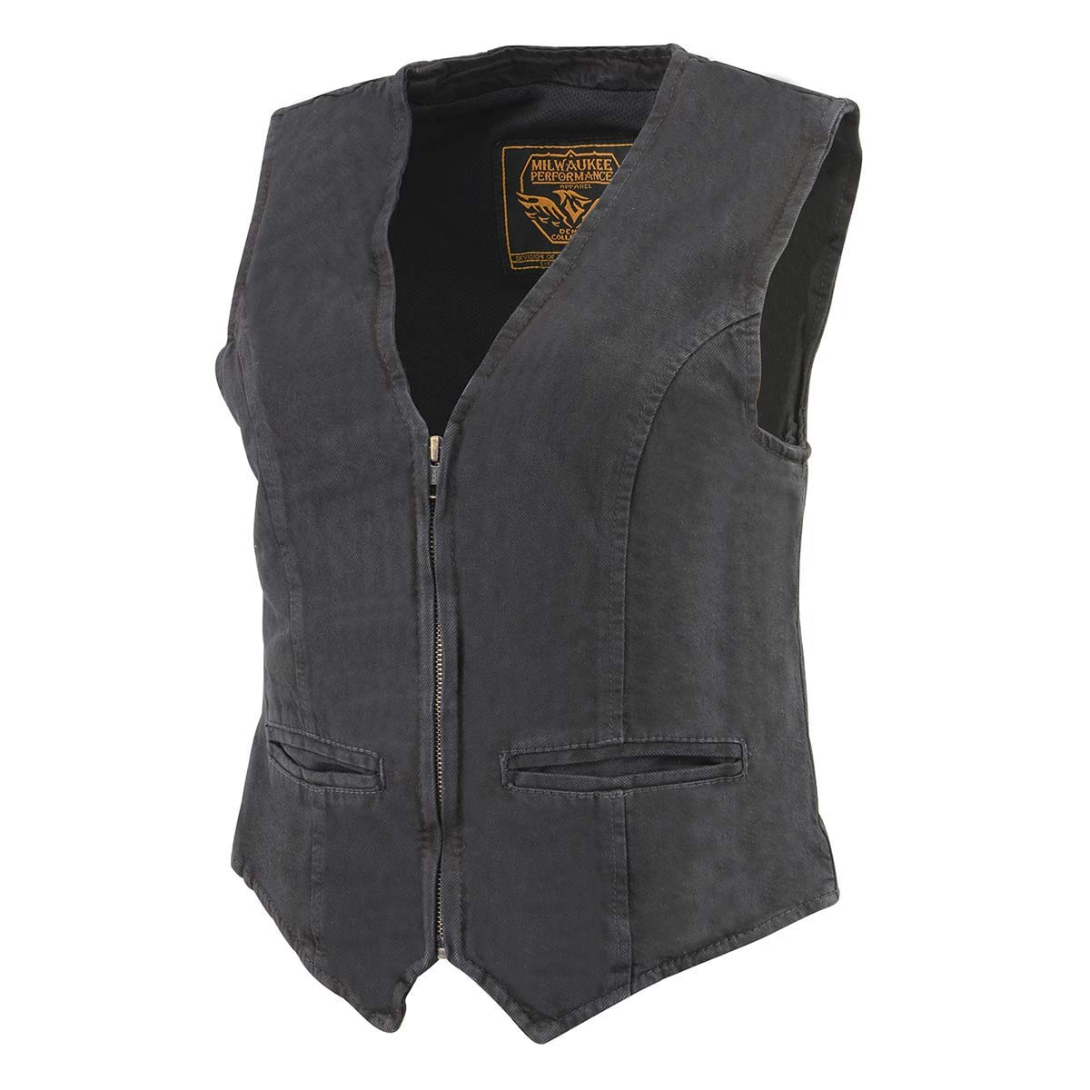 Milwaukee Leather Women's DM1246 Black Denim Vest - Stylish Biker Jacket for Motorcycle Riding & Casual Outfits