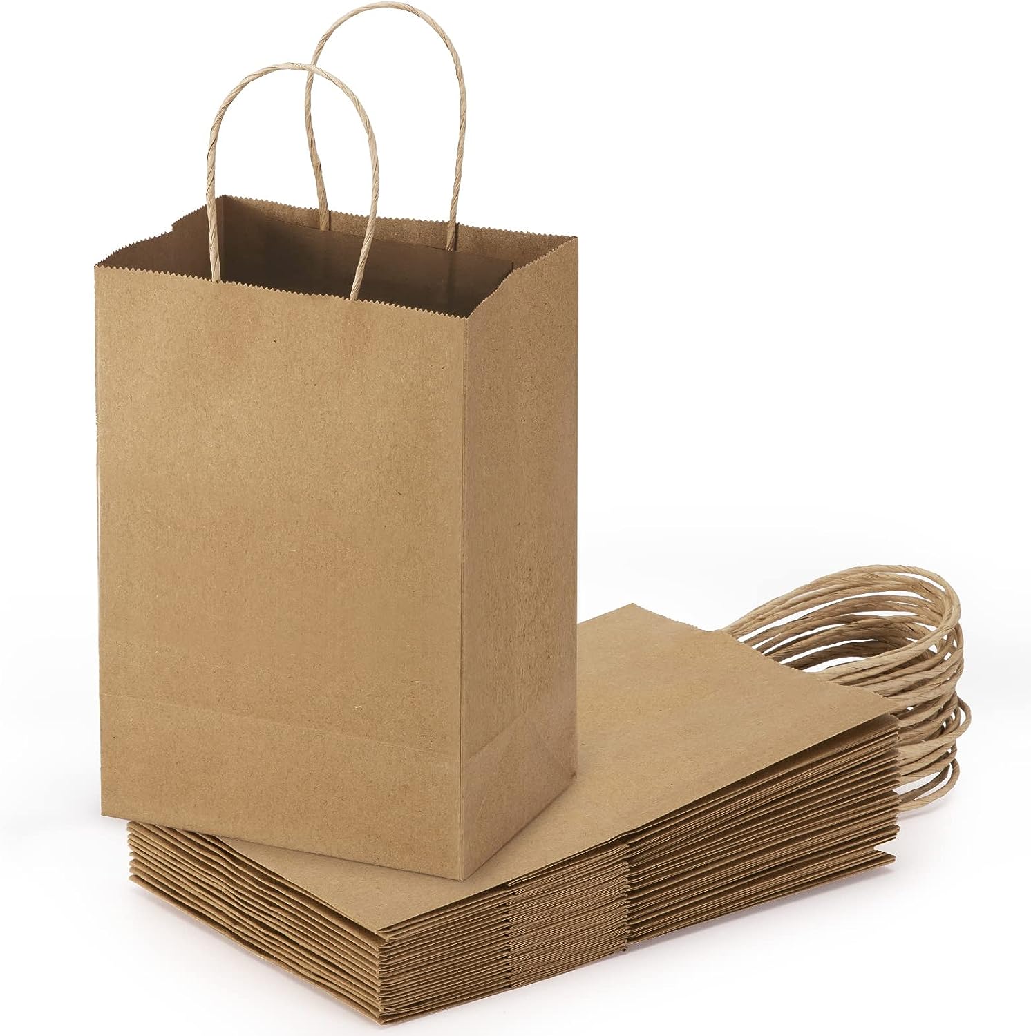 5.25x3.75x8 Inch Eco-Friendly Kraft Paper Gift Bags - Perfect for Birthday, Wedding, Party Favors & Holiday Gifting
