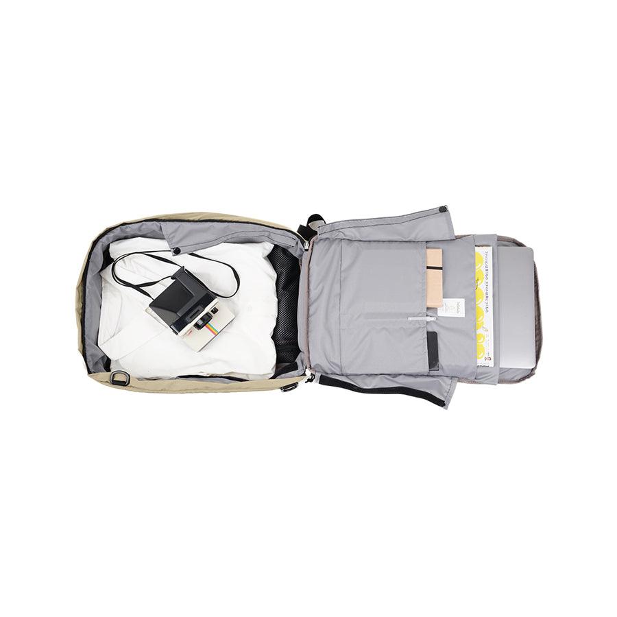 HELLOLULU Kell 3-Way Convertible Backpack Purse in Soft Pastel Khaki - Perfect for Work, Travel & Everyday Use