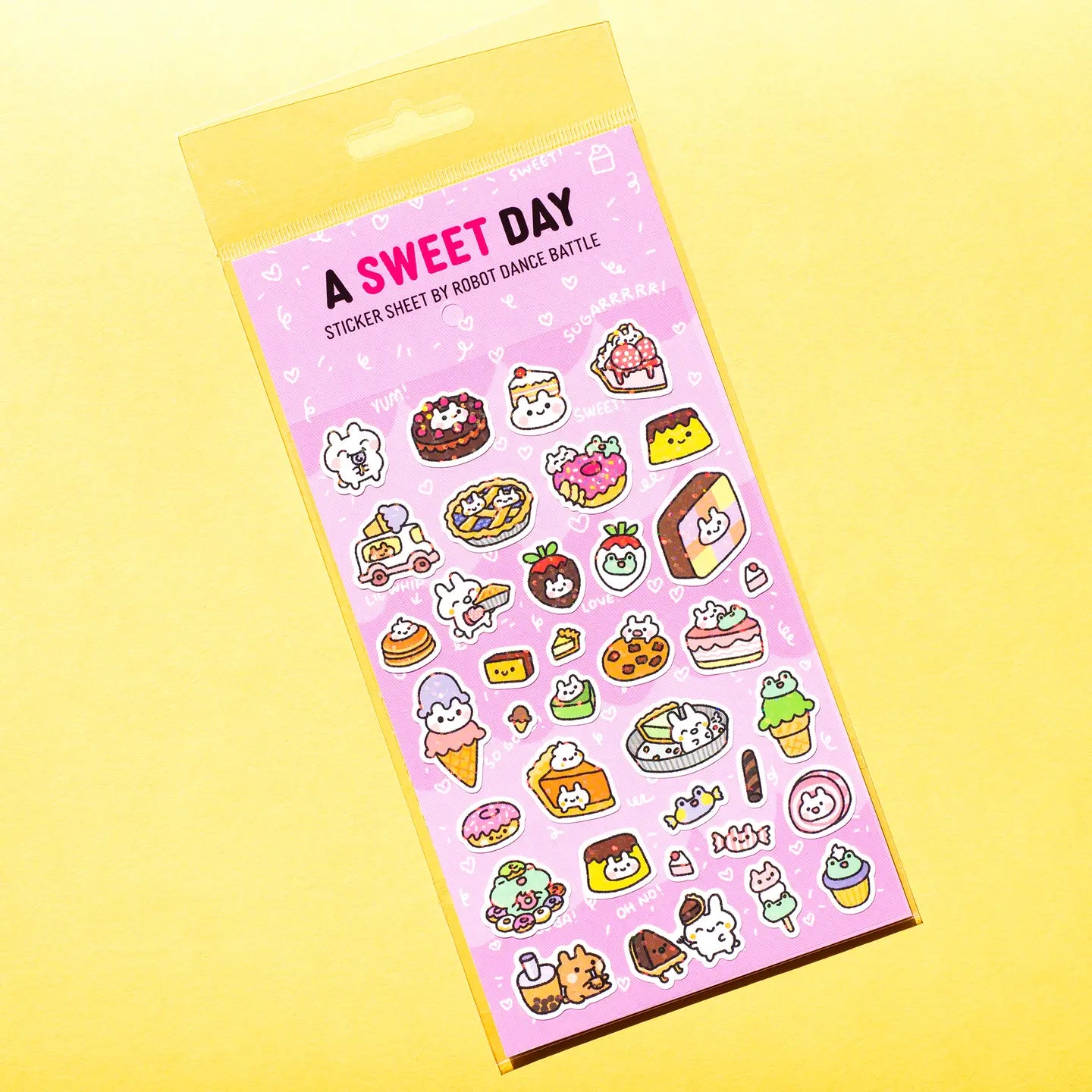 Sweet Day Glitter Sticker Sheet - 100+ Decorative Stickers for Scrapbooking, Journals, Planners & DIY Crafts - Waterproof & Durable for Long-Lasting Use