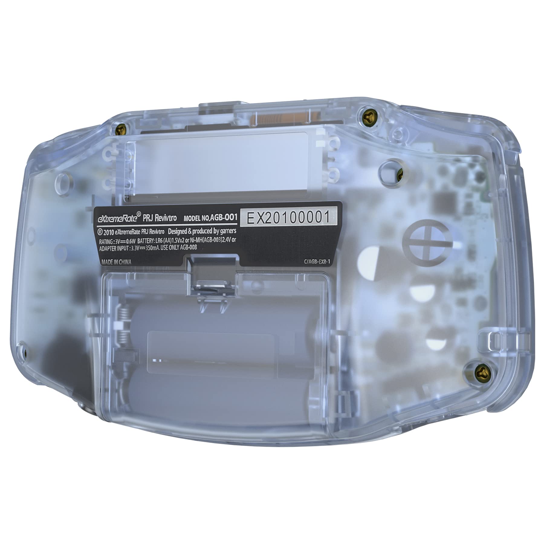 eXtremeRate Glacier Blue Replacement Shell & White Screen Lens for Gameboy Advance - Full Housing Cover Compatible with IPS & Standard LCD (Console Not Included) - Perfect for DIY Repair, Custom Modding & Retro Gaming Enthusiasts
