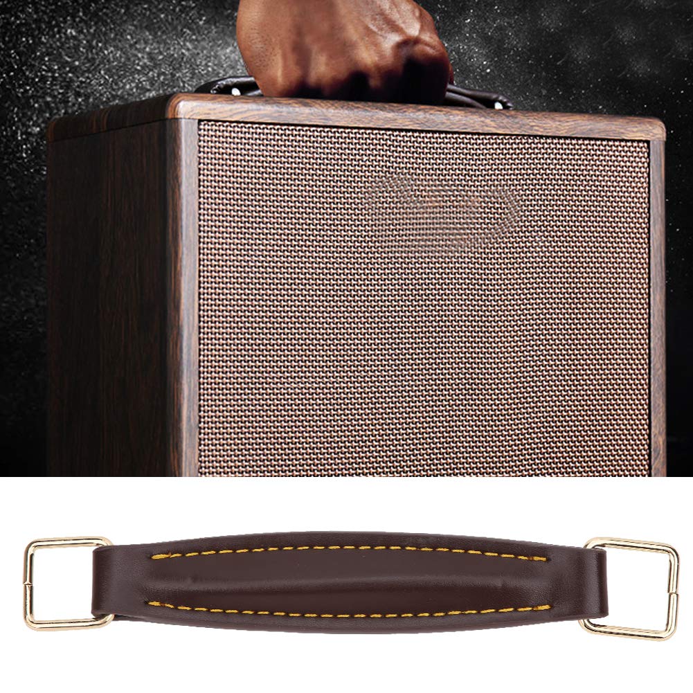 PU Leather Guitar Amplifier Handle - Heavy Duty Steel Internal Support for Large Load Capacity - Perfect for Beginners & Musicians (Brown) | Ideal for Live Performances, Studio Sessions & Home Practice