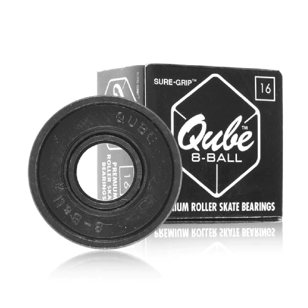 Qube 8mm 8 Ball Bearing Set - 16 Pack High Precision Steel Bearings for Skateboards, Fidget Spinners & DIY Projects - Smooth Rolling Replacement Parts for Toys and Mechanical Devices