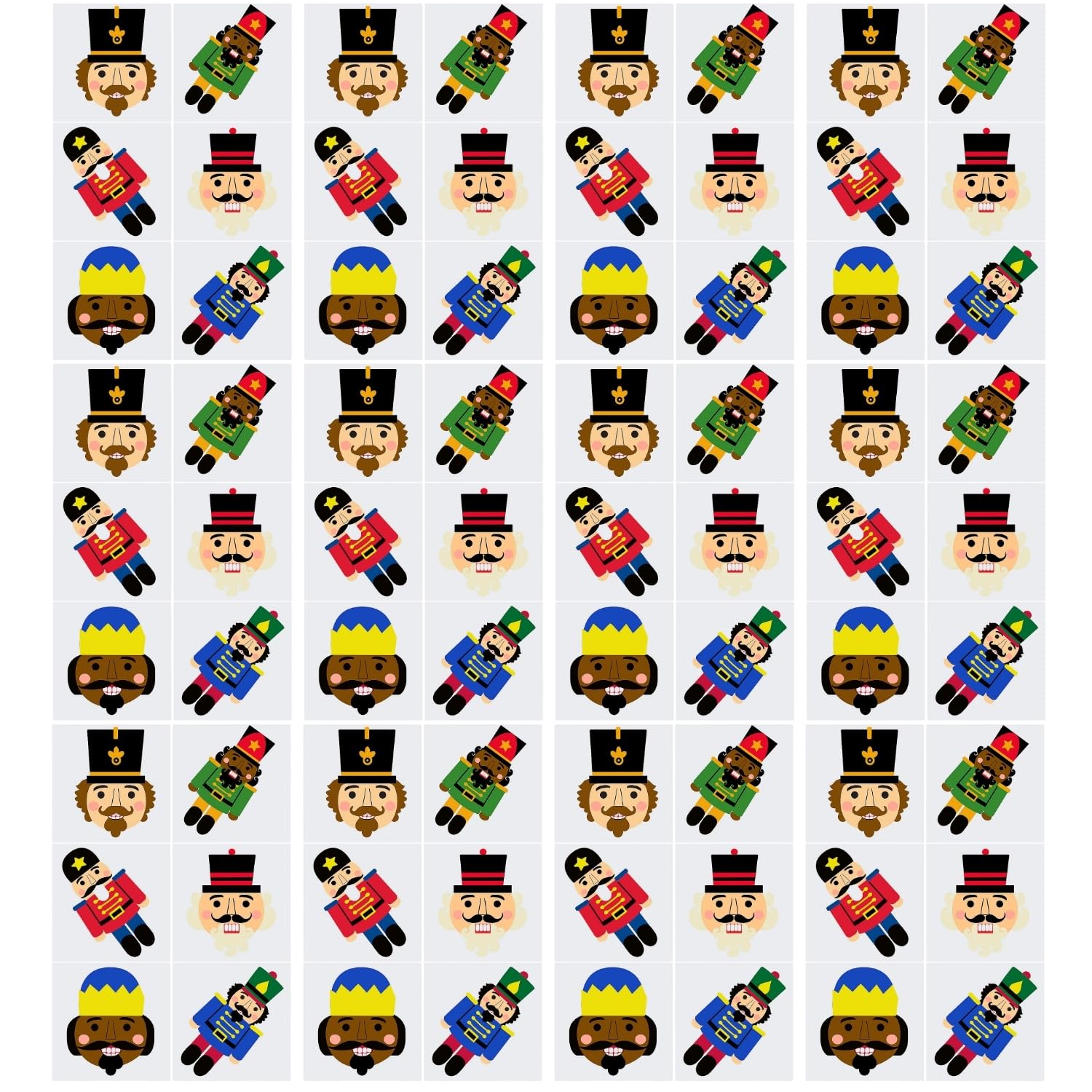 72 Pieces Nutcracker Tattoos for Clothing & Accessories - Temporary Body Art for Christmas Parties, Costume Events & Holiday Decorations