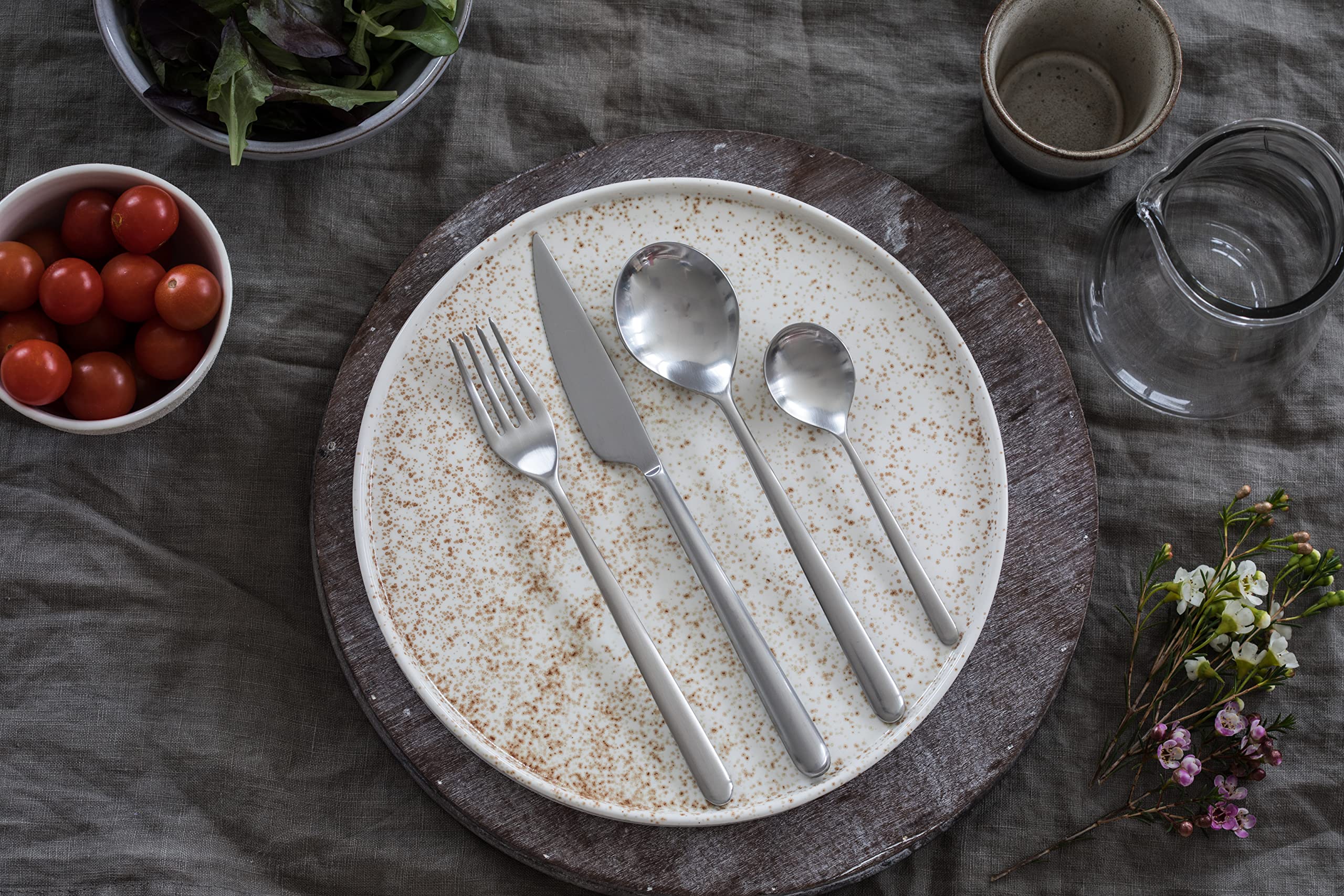 Premium MEPRA 18-Piece Stainless Steel Flatware Set - Elegant Silver Cutlery for 4, Perfect for Dining, Weddings, and Special Occasions