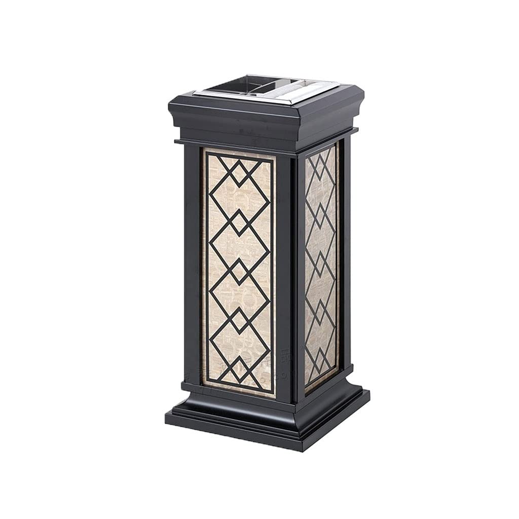 Vintage Metal Trash Can - Large Capacity Galvanized Steel Garbage Bin with Waterproof Inner Bucket, Retro Iron Paint Design for Kitchen, Office, or Outdoor Use - Easy to Clean (Color: C)