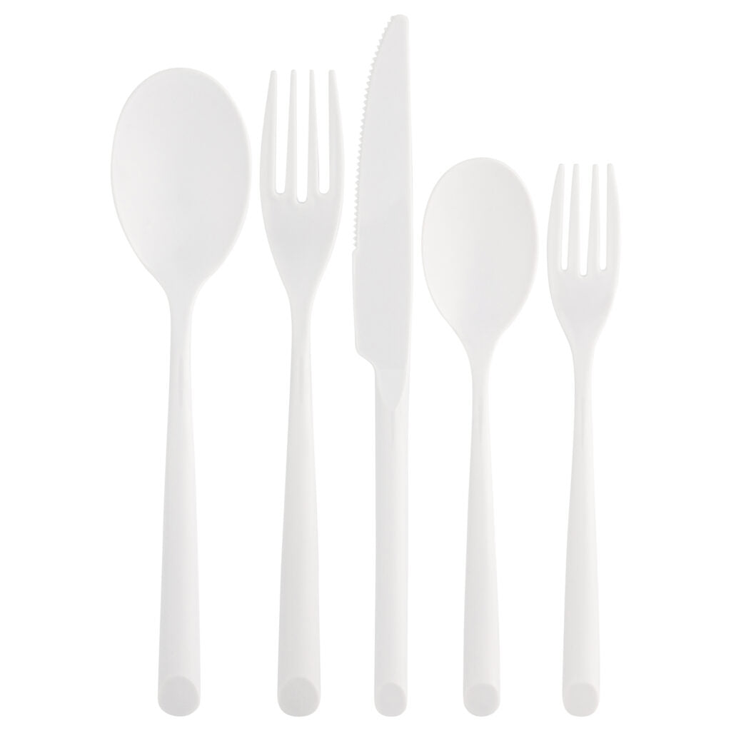 Premium Stainless Steel Flatware Set - 40-Piece White Silverware Combo (8 Place Settings) for Dining, Parties & Everyday Use - Durable & Elegant Cutlery Collection
