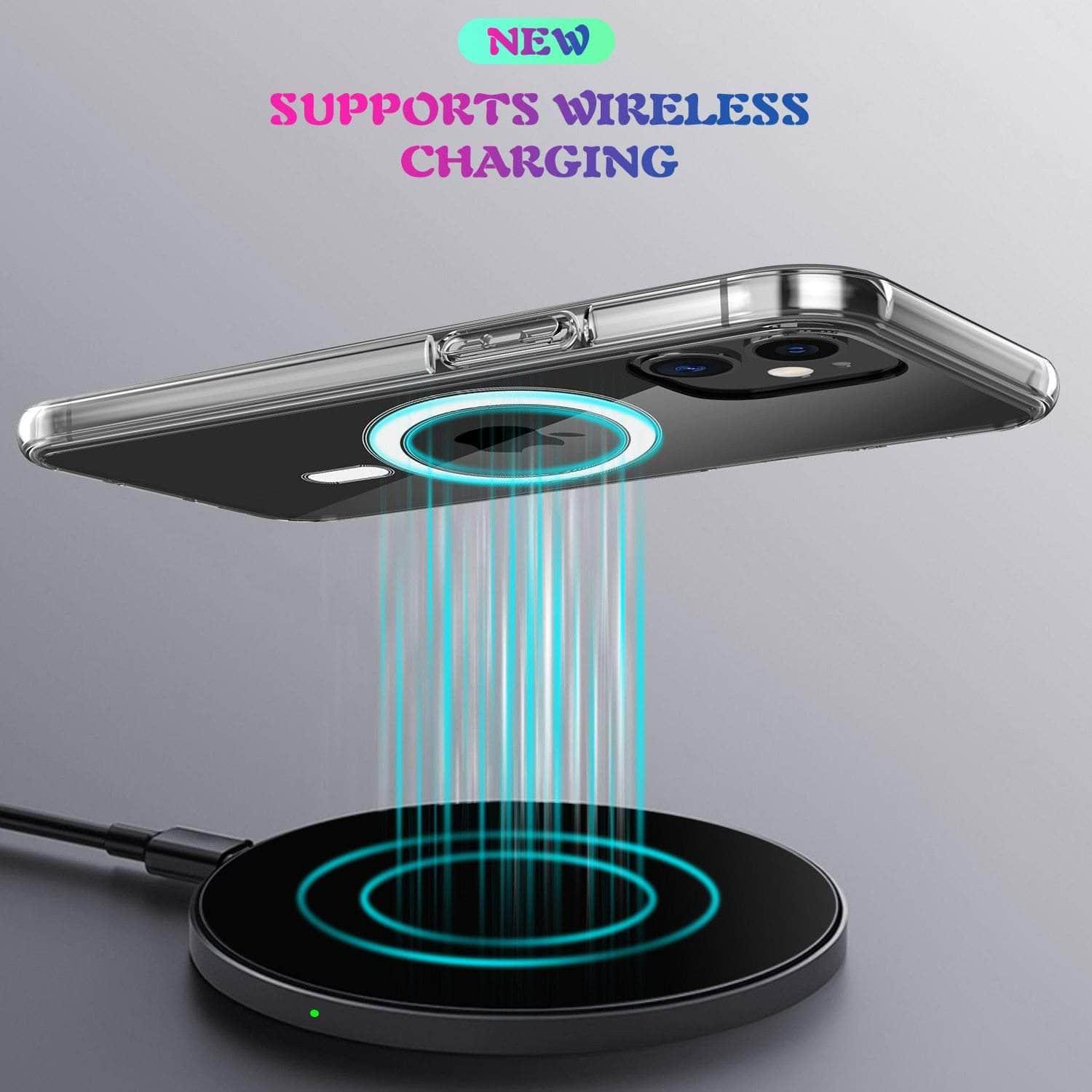 Magnetic Clear Acrylic Back Cover for iPhone 12 - Shockproof Protective Case for Everyday Use & Outdoor Activities