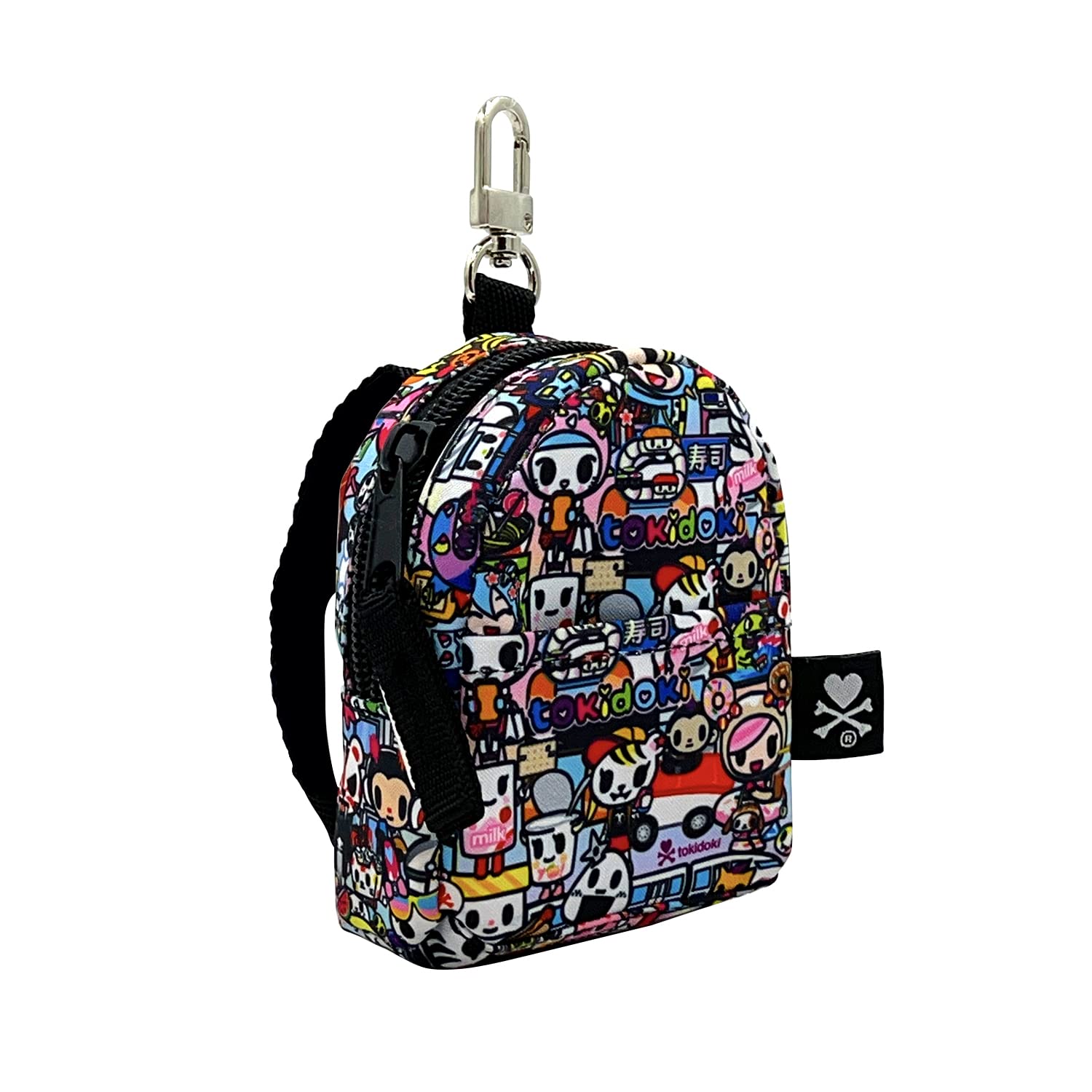 Tokidoki Kawaii Micro Backpack Keychain - Cute Mini Backpack Purse for Girls, Black Small Size | Perfect for School, Travel & Cosplay Accessories