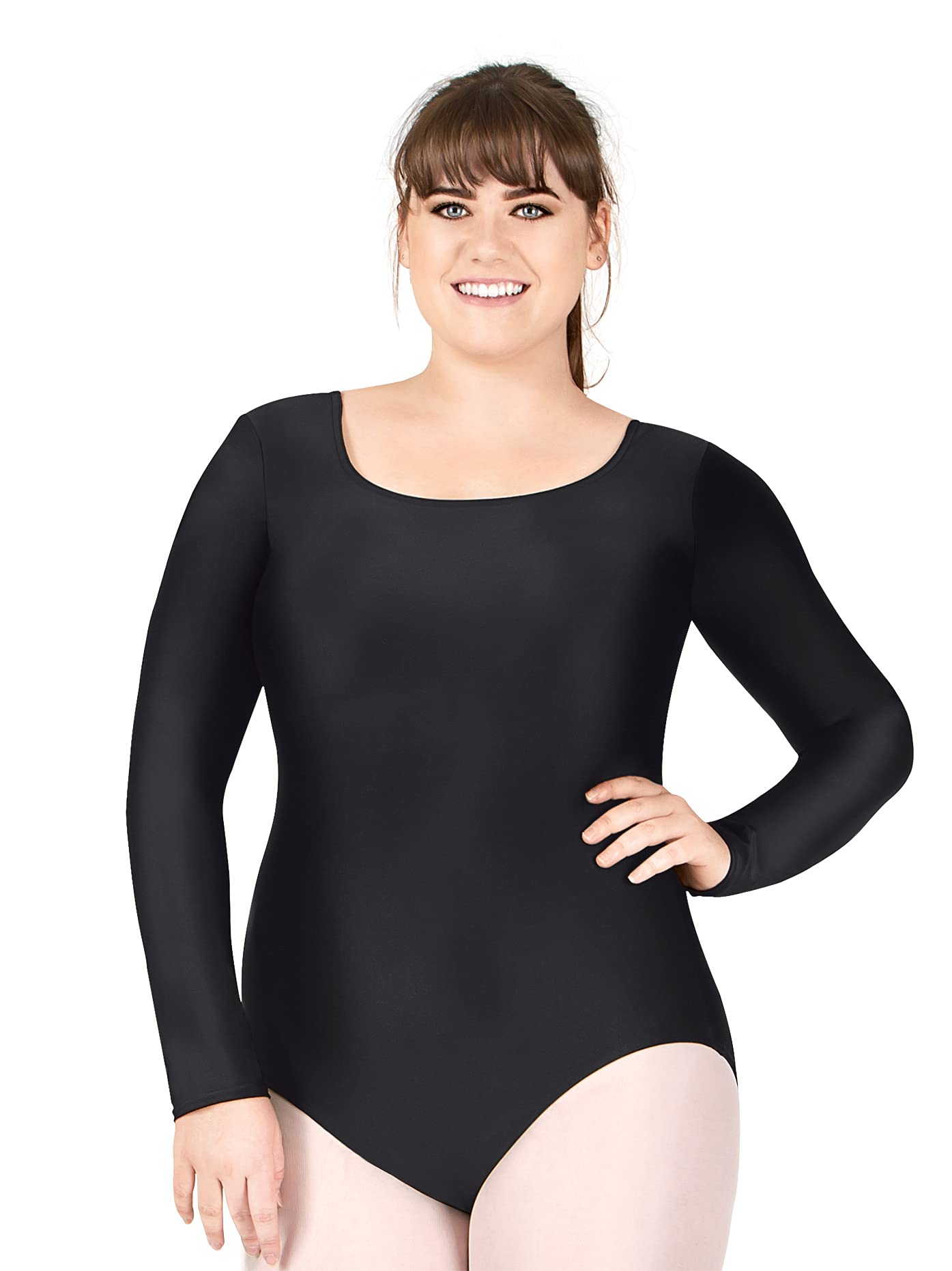 Plus Size Long Sleeve Dance Leotard for Women - Stretch Ballet Bodysuit TH5103W | Ideal for Ballet, Jazz, Contemporary Dance & Performance